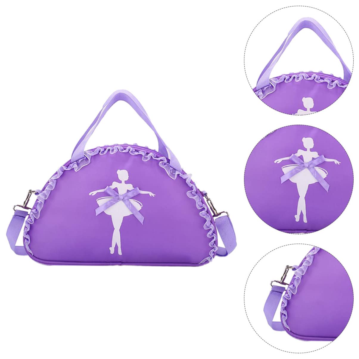 BESPORTBLE 3-Piece Small Black Fluffy Dance Bag Set - Fashionable Gym Storage Bags with Purple Oxford Cloth - Perfect for Dance Classes, Gym Workouts & Travel Accessories