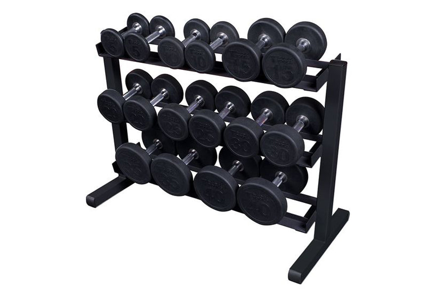 Body Solid 3 Tier Horizontal Dumbbell Rack (GDR363B) - Heavy Duty Dumbbell Storage Organizer for Home Gym & Commercial Fitness Centers - Perfect for Weight Training, Strength Workouts & Space Saving Solutions