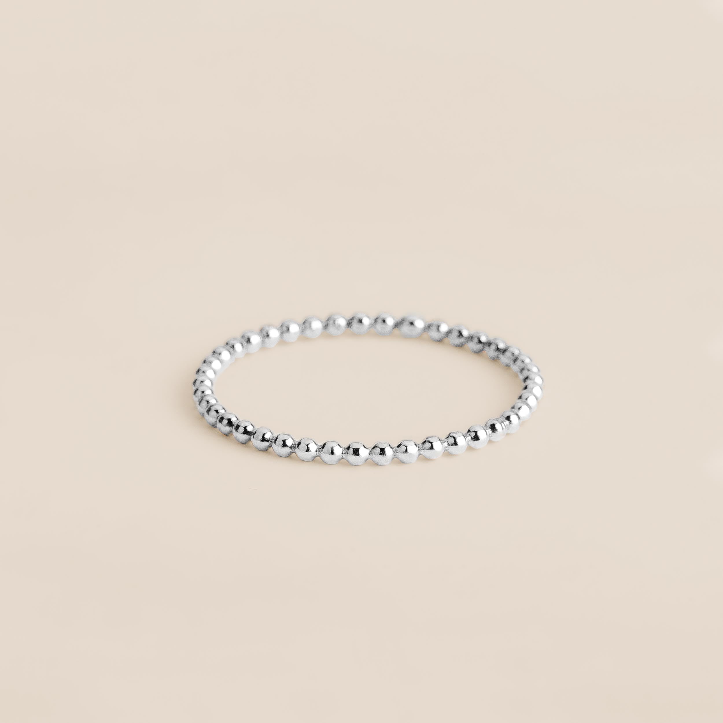 Dot Stacking Ring - Sterling Silver, Gold, or Rose Gold Dotted Beaded Stackable Band - Thin Skinny Midi Ring for Women - Size 2-12 (US) - Perfect for Everyday Wear, Layering & Gift Giving