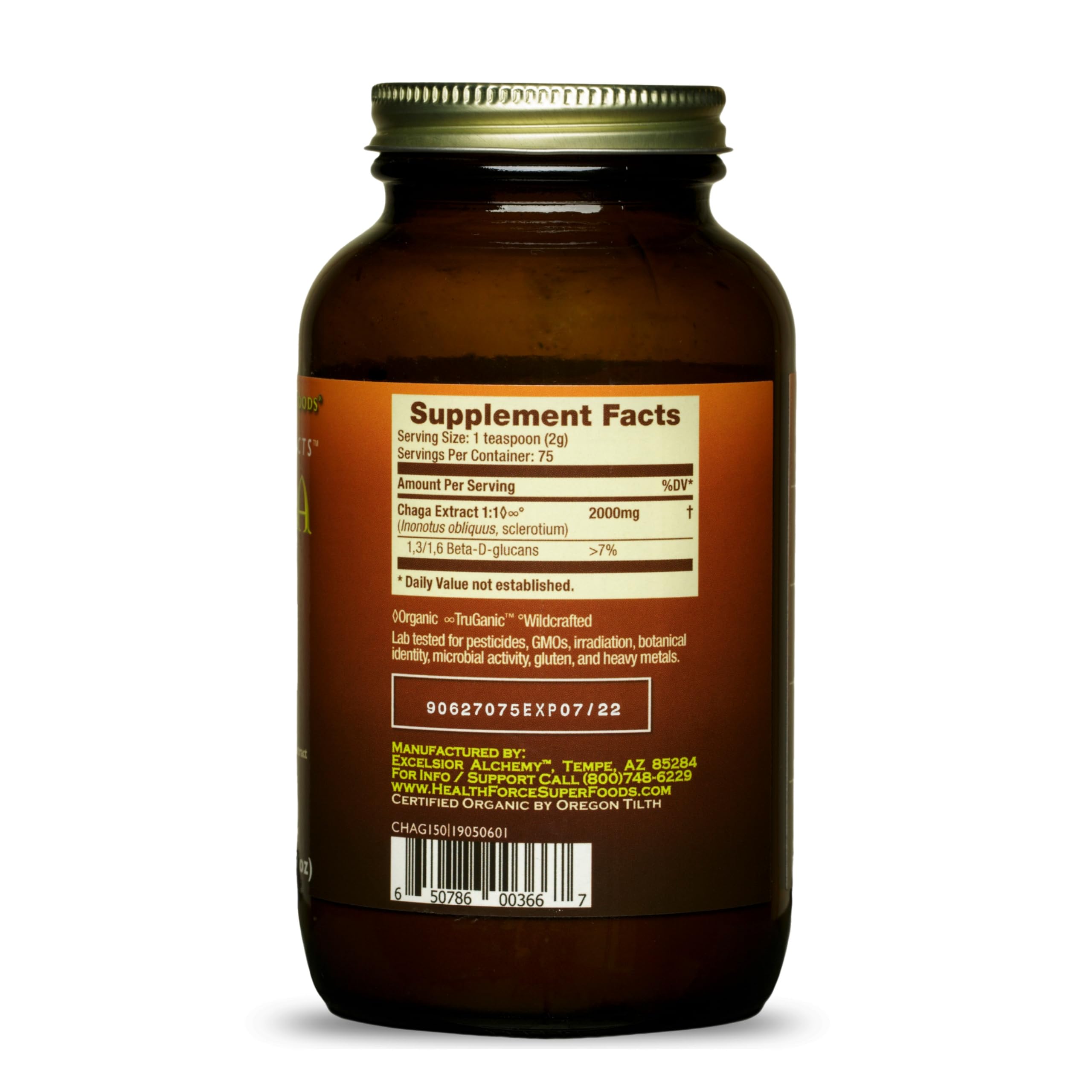 HealthForce SuperFoods Organic Chaga Mushroom Powder - 150g | Immune Support, Antioxidant Boost | Perfect for Smoothies, Coffee & Wellness Drinks