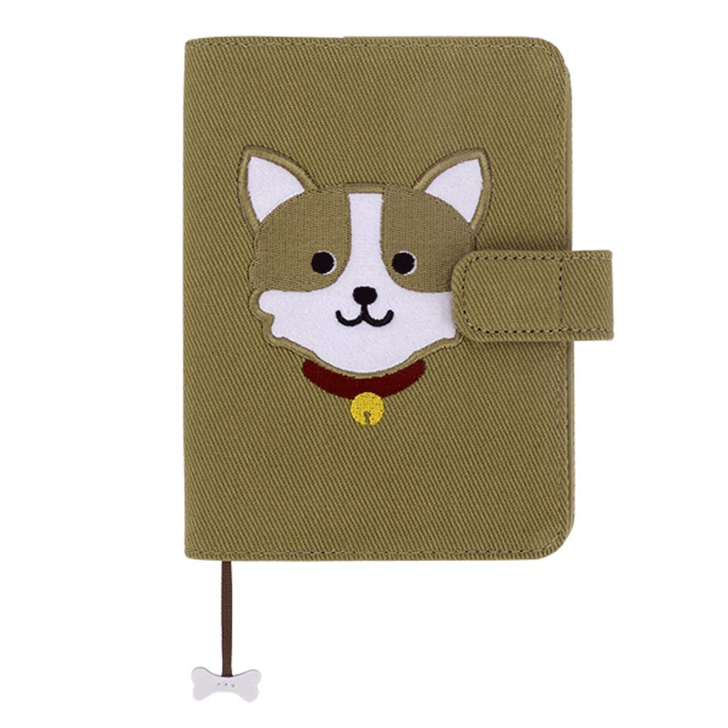 LYUN Fabric Notebook A6 - Refillable Travel Journal & Sketchbook for Women, Girls, Dog Lovers - Perfect for Writing, Drawing & Note-Taking (Color: B+C) | Great for Daily Journaling, Travel Diaries & Creative Projects
