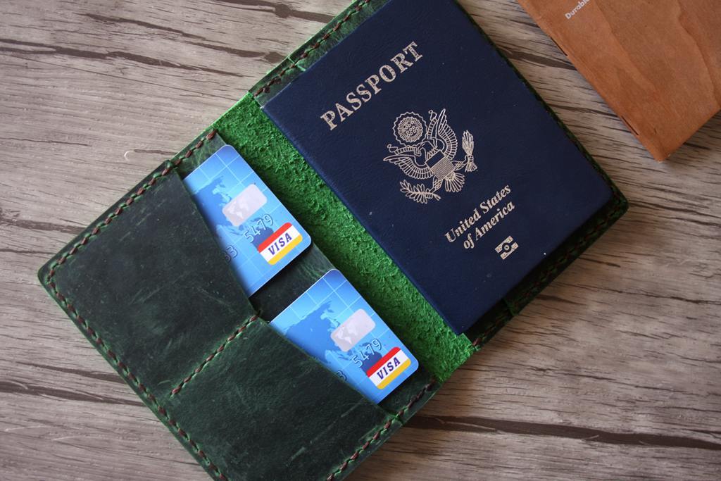 Personalized Leather Passport Holder - Custom Name Engraved Travel Document Protector for Men & Women | Perfect for International Flights, Business Trips & Vacation Travel Accessories
