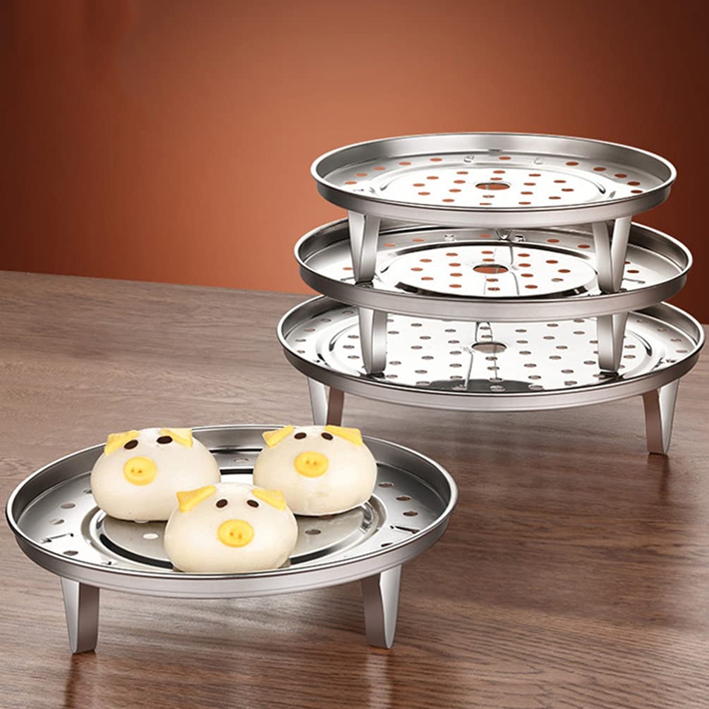 Stainless Steel Steamer Rack for Cooking - DOITOOL Round Dumpling & Vegetable Steamer Basket, Meat Steamer Stand with Shelving Brackets - Perfect for Steaming Dumplings, Vegetables & Seafood in Pots & Cookers