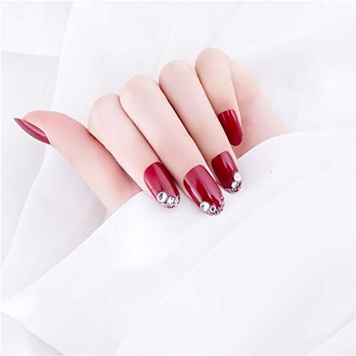 Rapidsflow 24-Piece Long French Artificial Nails Set - Full Nail Extensions with Free Application Kit (Red) | Perfect for Salon, Home Manicure & Special Occasions