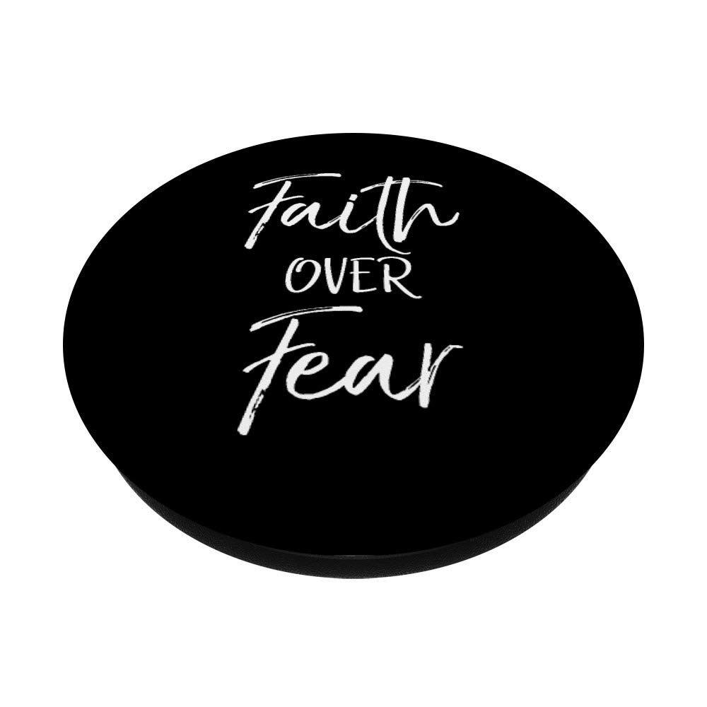 Faith Over Fear Christian Bible Verse PopSocket Grip - Swappable Phone & Tablet Holder for Daily Inspiration, Church, Bible Study, and Travel