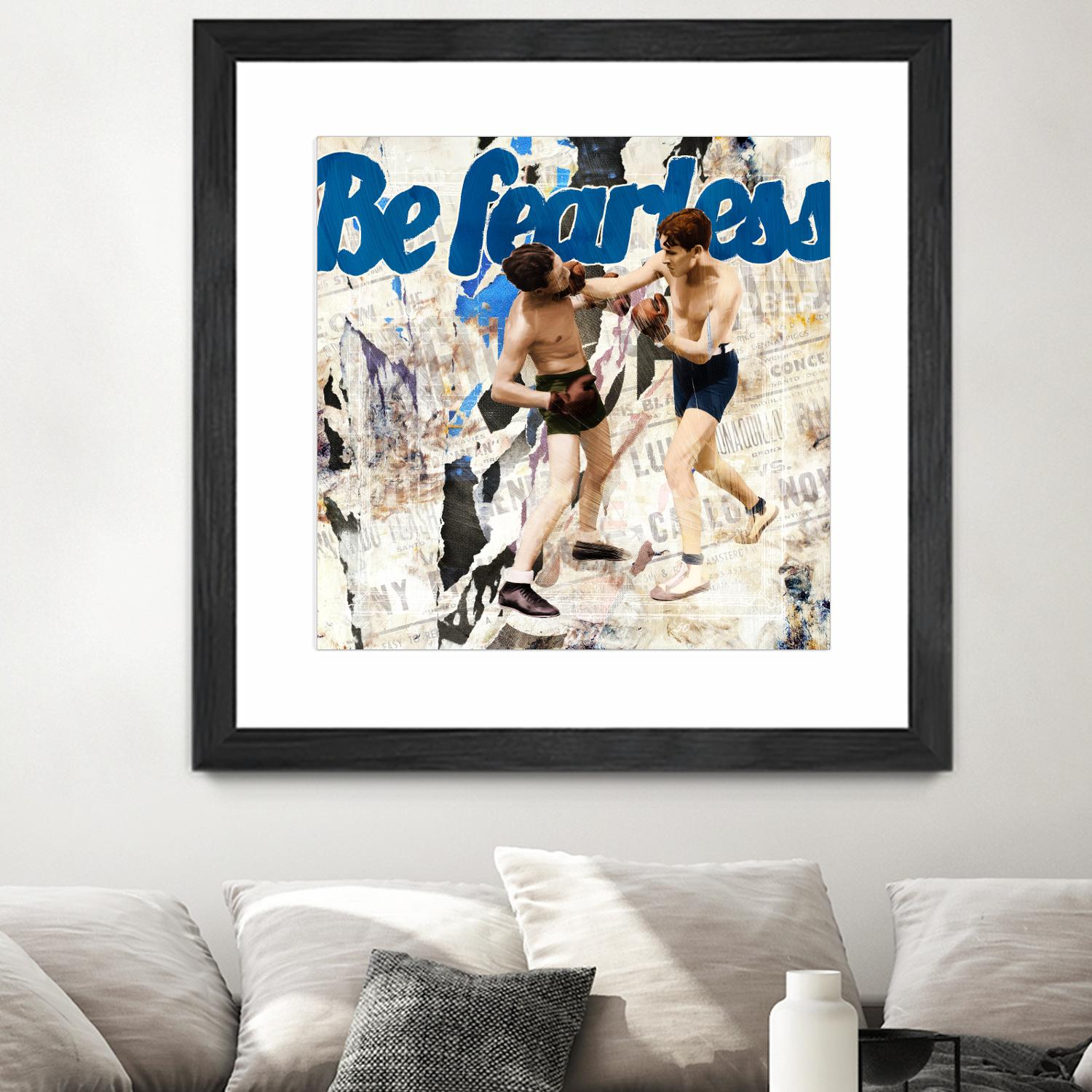Be Fearless - Motivational Inspirational Quote Wall Art for Home & Office Decor - Perfect for Living Room, Bedroom, or Workspace
