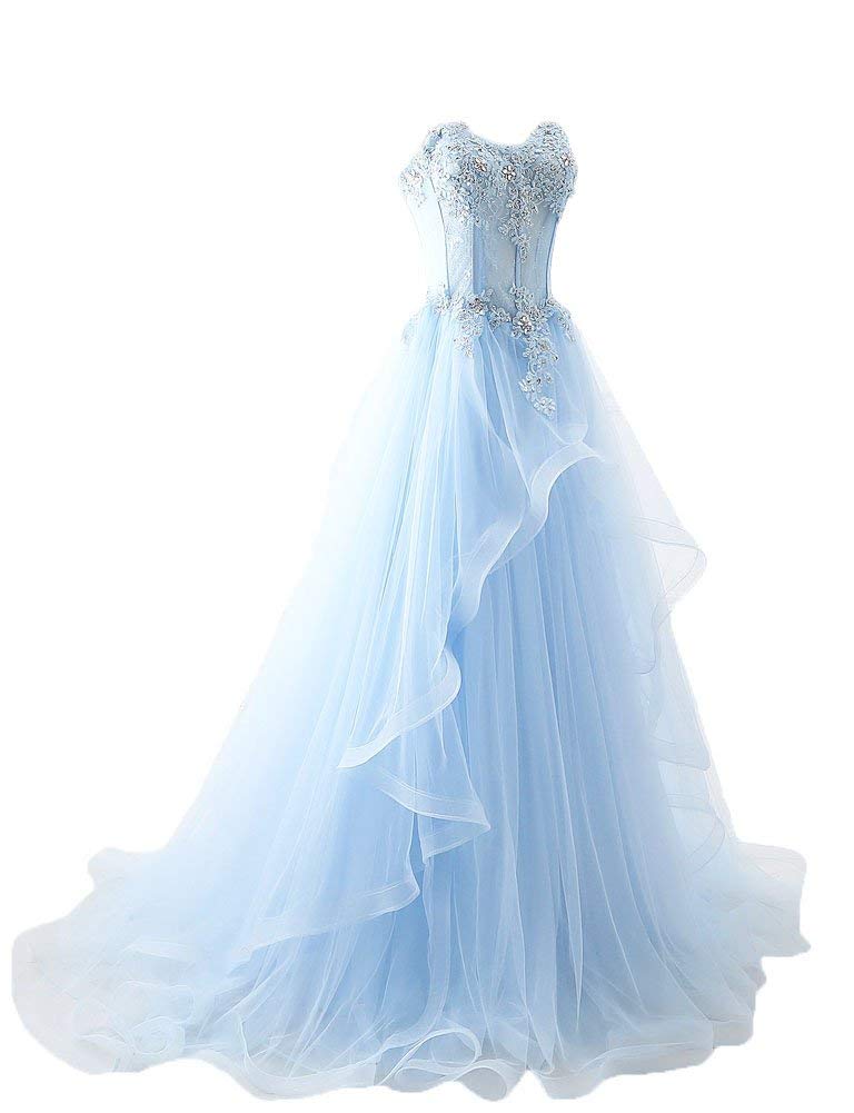 Elegant Sheer Waist Fishbone Peplum Long Prom Dress for Women - Perfect for Evening Gala, Formal Events & Special Occasions