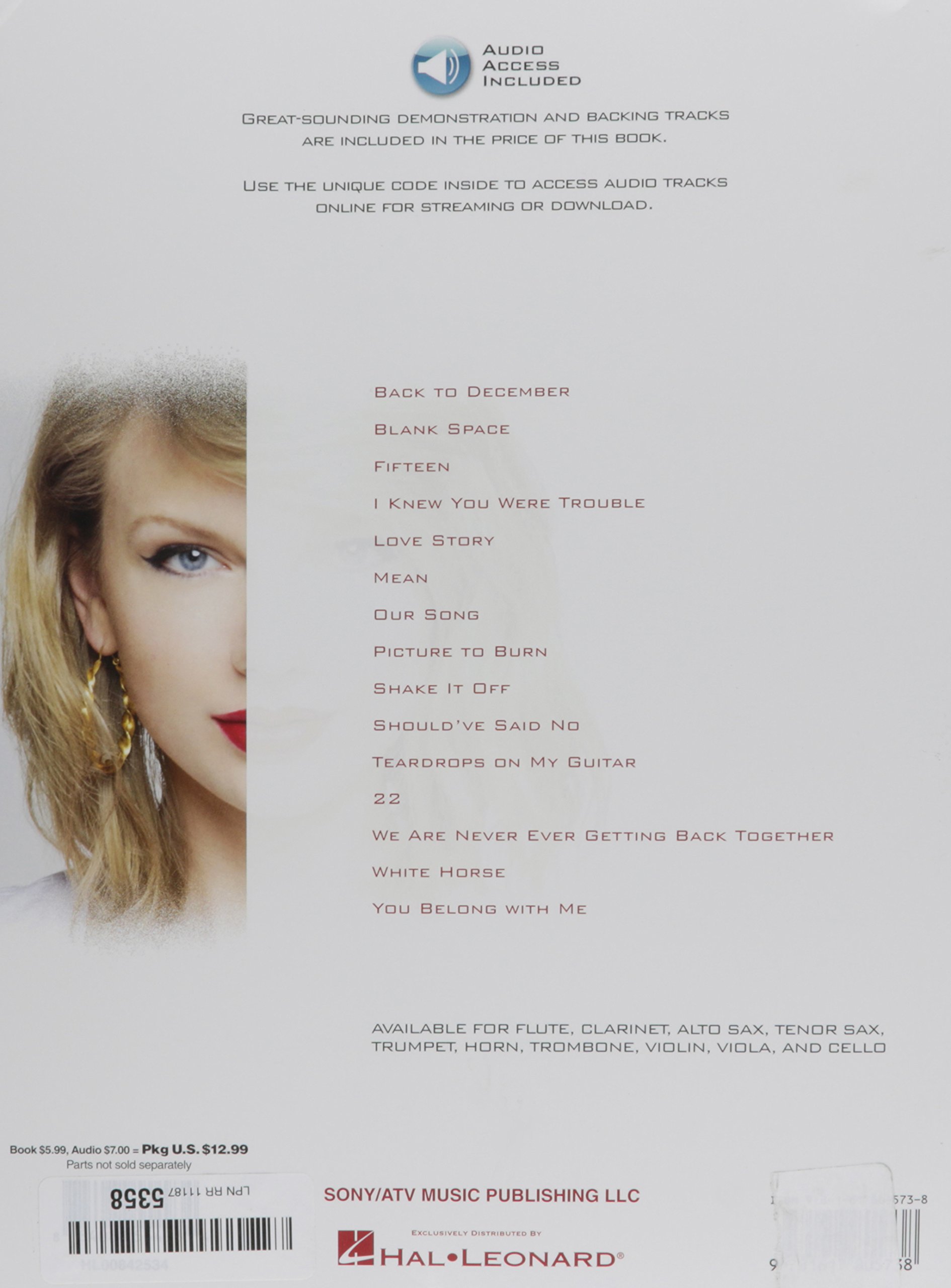 Taylor Swift Alto Saxophone Instrumental Play-Along Book with Online Audio - Hal Leonard Series - Perfect for Practice, Performances & Music Lessons