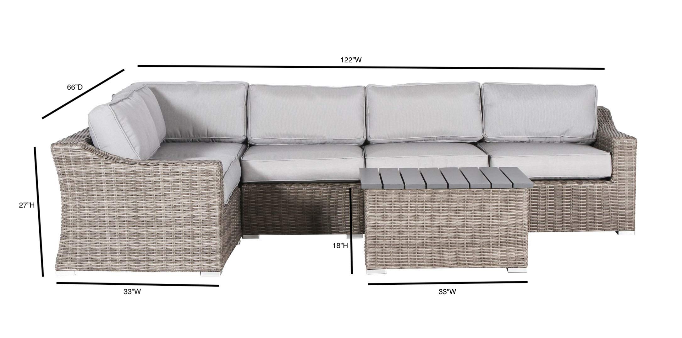 Premium Wicker Rattan Outdoor Patio Sofa Set with Cushioned Seats & Aluminum Frame - 6 Piece Resort-Grade Furniture for Backyard, Poolside, or Garden Relaxation (Marina Collection CM-4908)