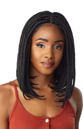 Sensationnel Cloud 9 Swiss Lace Wig - 4X4 Lace Parting Box Braid Bob Wig for Women - Natural Looking Synthetic Hair for Everyday Wear & Cosplay