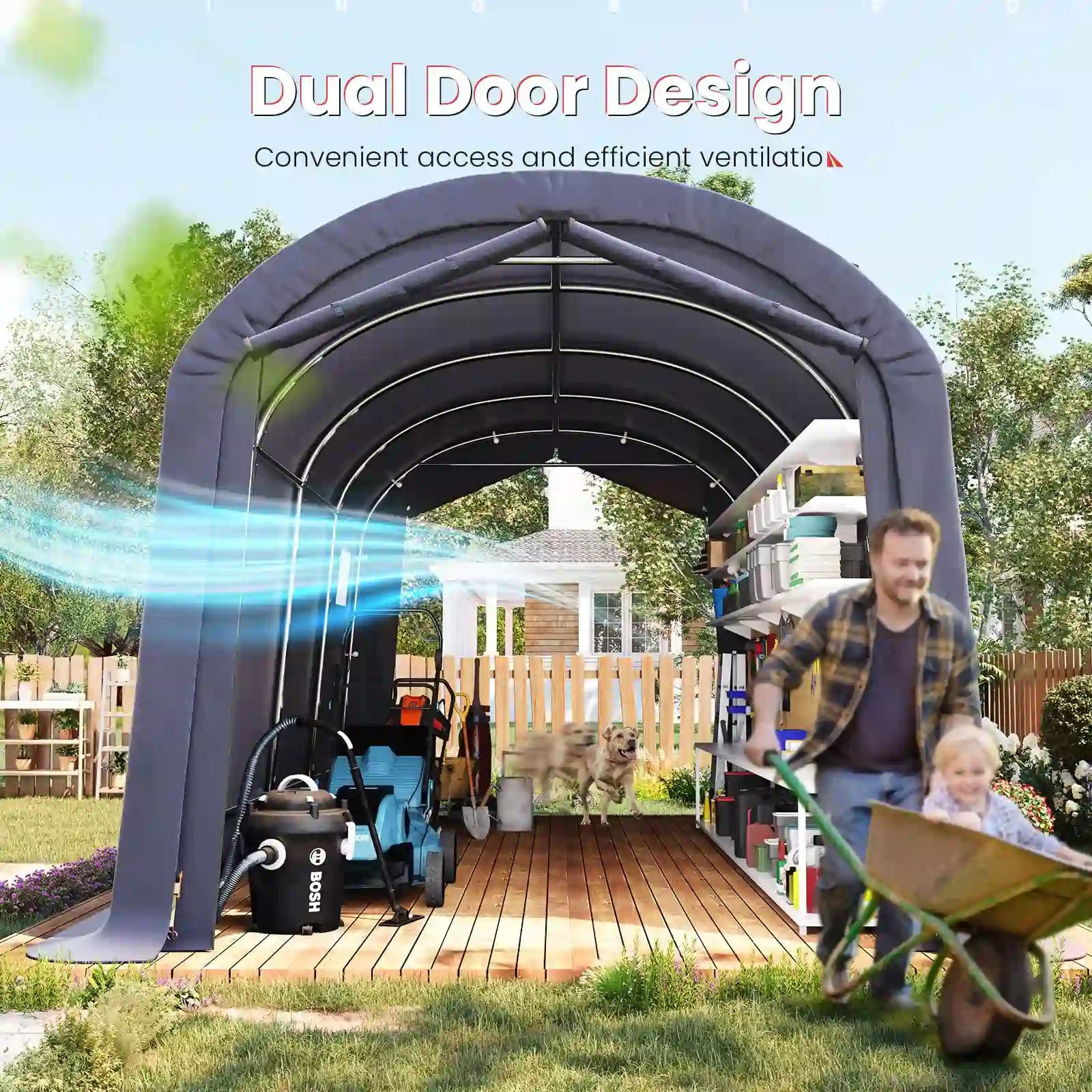 Heavy Duty Portable Storage Shed - Waterproof Outdoor Utility Shed for Garden, Patio & Backyard Organization - Dark Gray Shelter for Tools & Equipment
