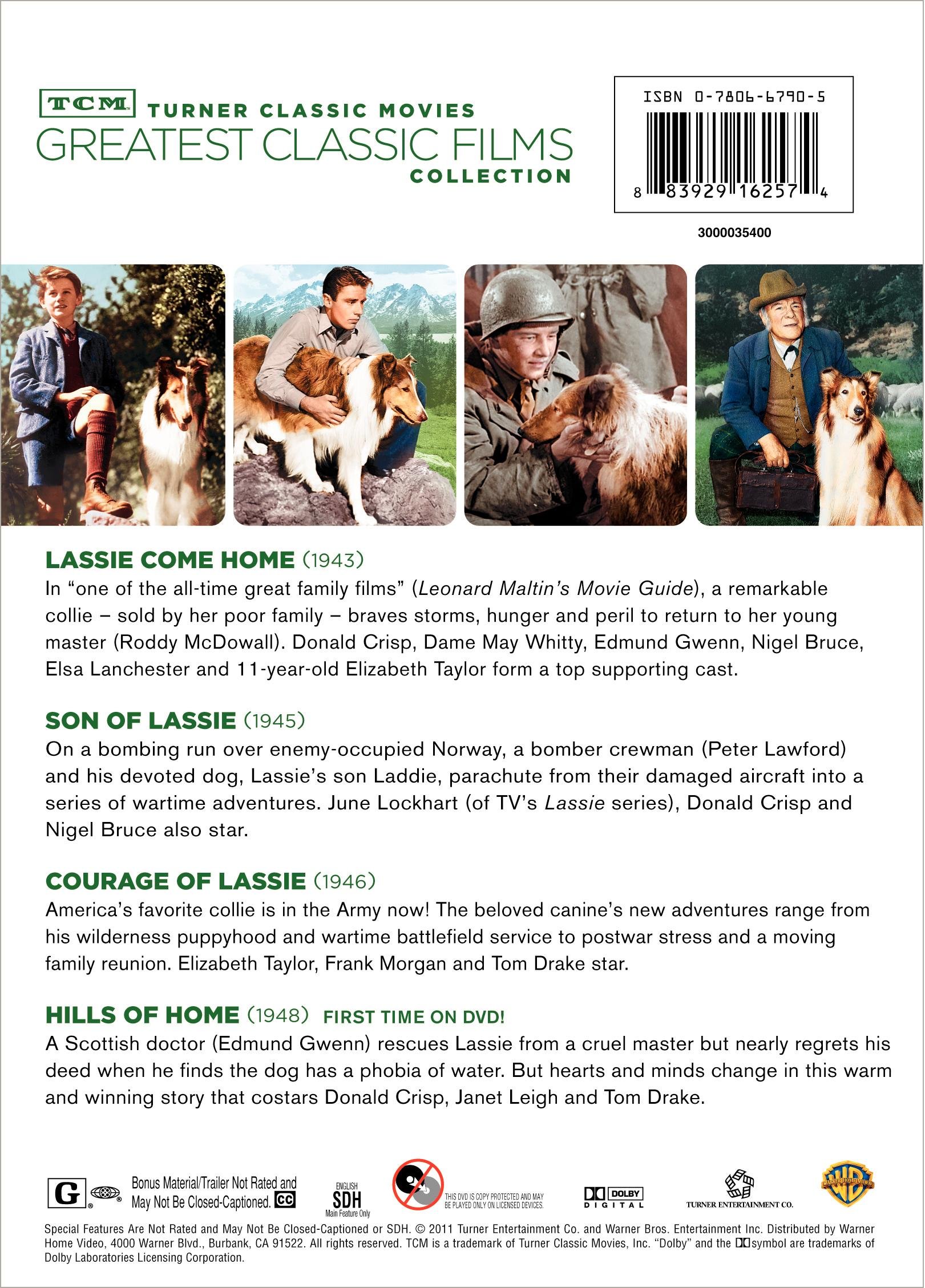TCM Greatest Classic Film Collection: Lassie (Lassie Come Home, Son of Lassie, Courage of Lassie, Hills of Home) - Classic Dog Movies for Family Movie Nights & Vintage Film Lovers