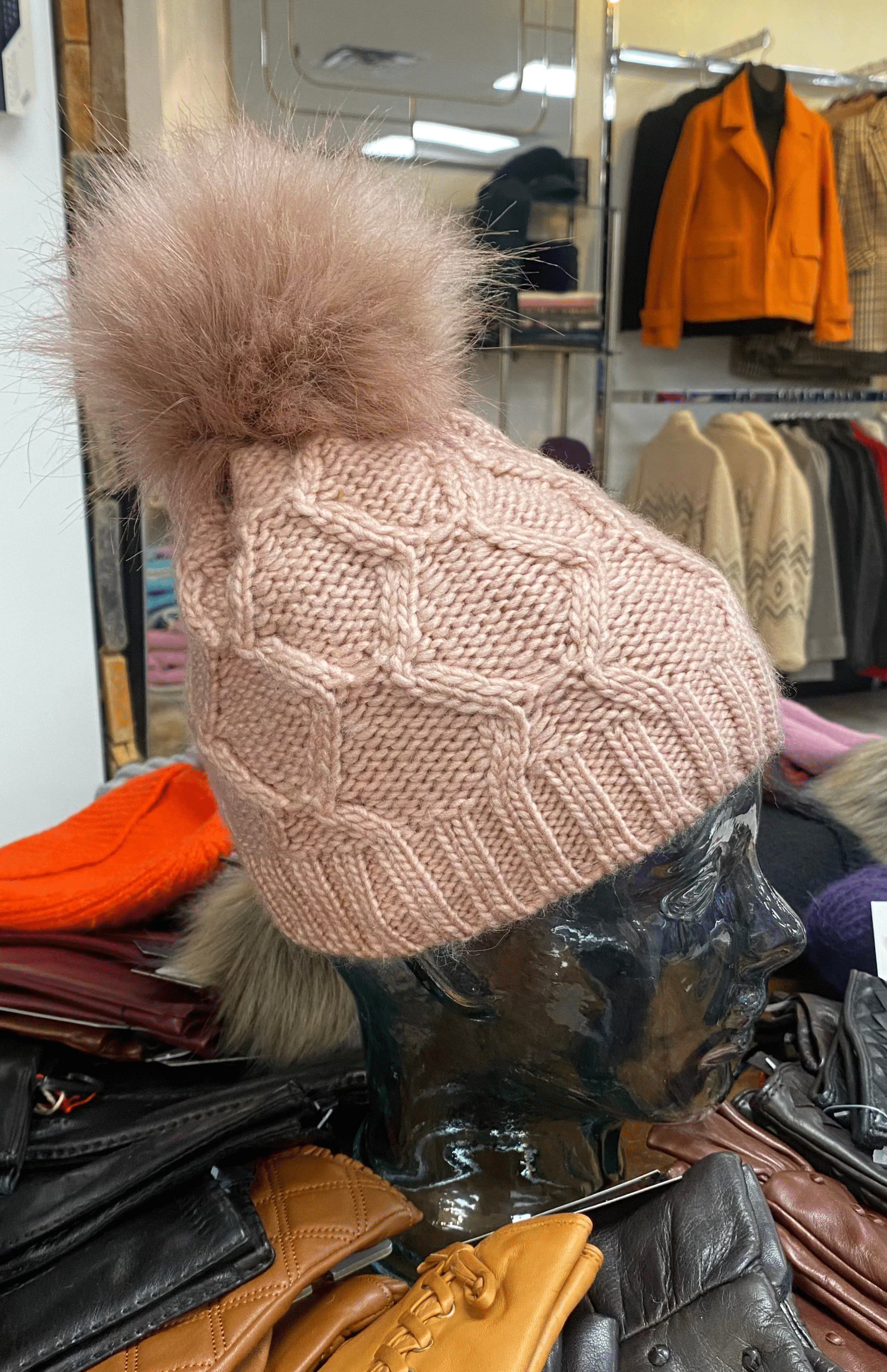Cozy Knit Fleece Lined Pom Pom Winter Beanie Hat for Women - Warm Soft Cuffed Knit Hat for Cold Weather, Outdoor Activities & Fashion Accessories
