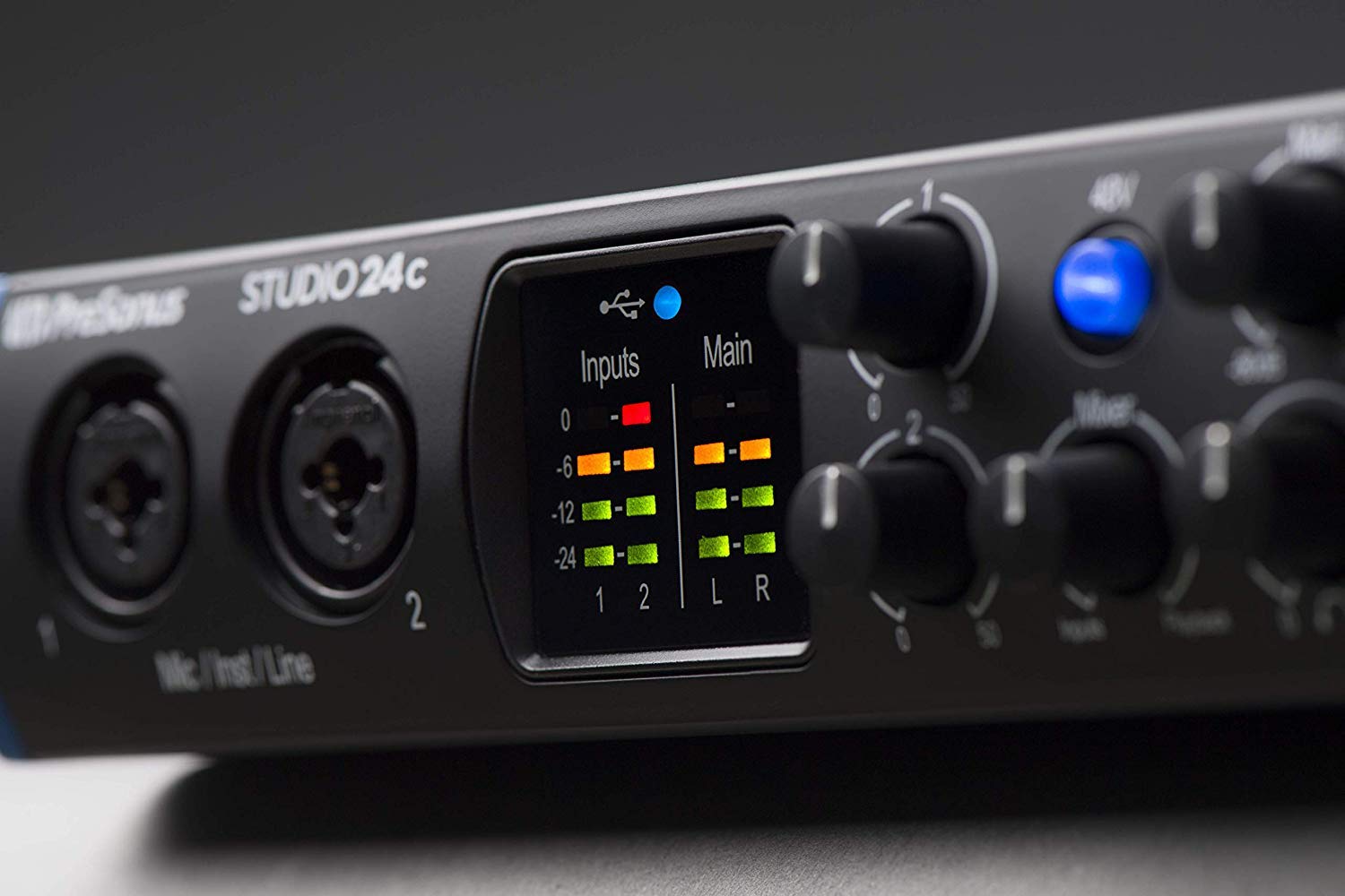 PreSonus Studio 24c 2x2 USB-C Audio Interface with MIDI Recording & Studio One Artist Software - Perfect for Home Studio, Podcasting & Music Production