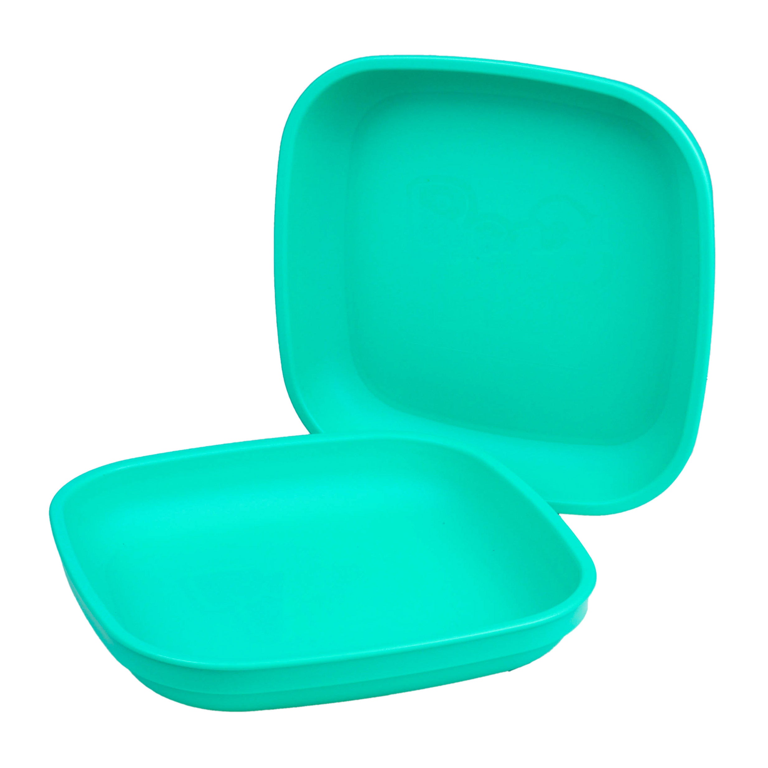 RePlay Flat Plate Aqua - Eco-Friendly Durable Plastic Dinnerware for Kids, Babies & Toddlers - Perfect for Home, School, Picnics & Outdoor Dining