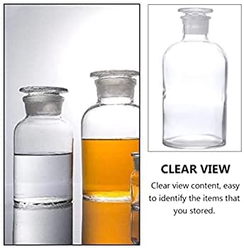 COMETEK 125ml Wide Neck Laboratory Reagent Bottle with Glass Stopper - Durable Soda Glass for Chemistry Experiments & Science Labs - Perfect for Storing Acids, Solvents & Chemical Solutions