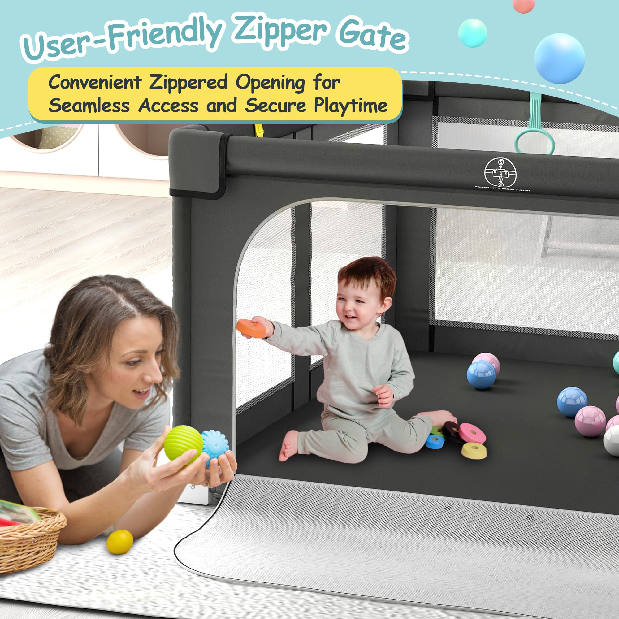 Foldable Baby Playpen for Toddlers - 50