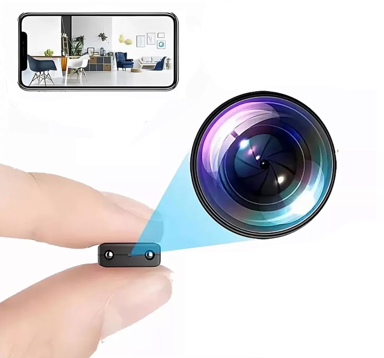 Mini Wireless WiFi Security Camera 1080P HD with Night Vision - Remote Viewing via iOS & Android - Ideal for Home, Baby Monitor, Pet Surveillance & Indoor Security