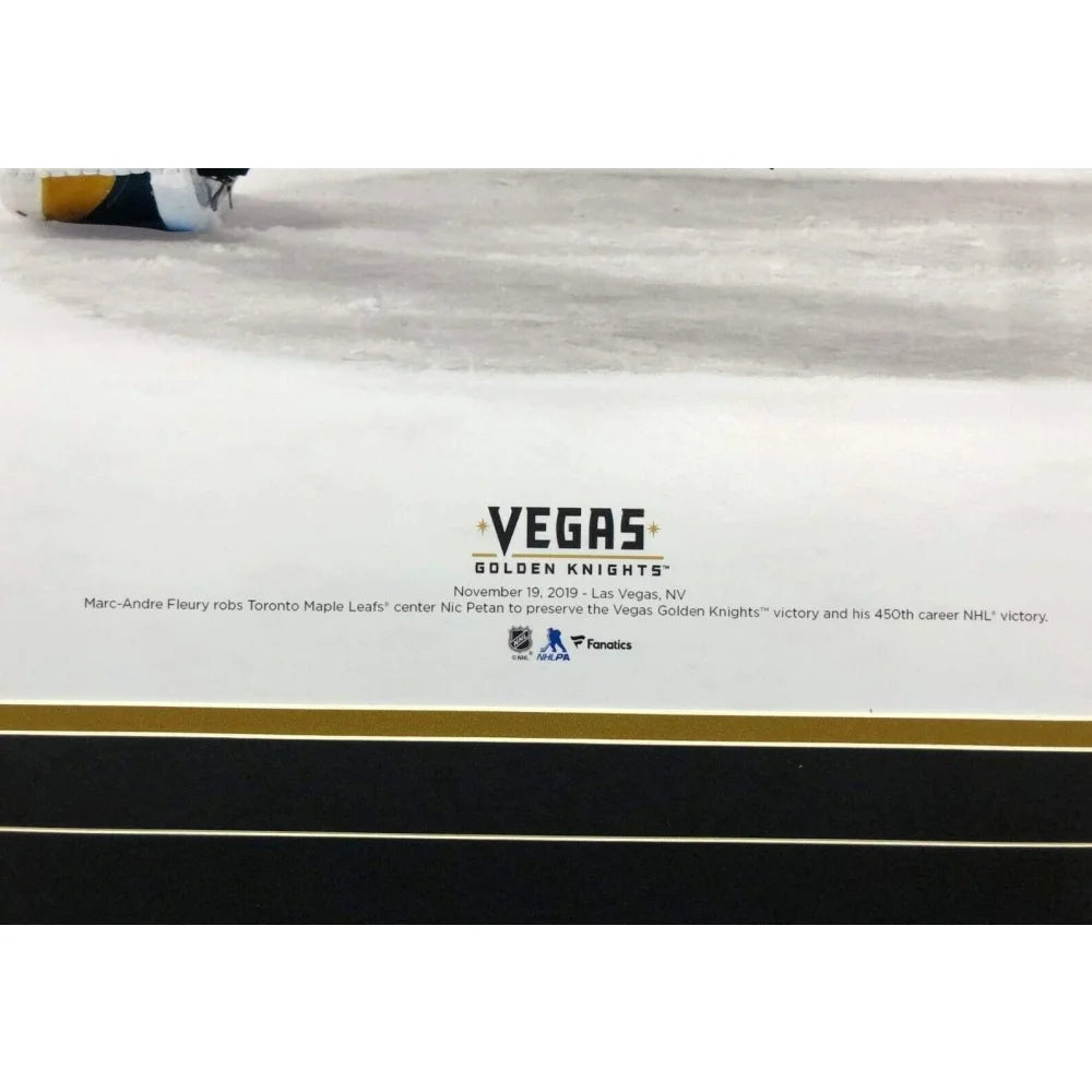 Marc Andre Fleury Signed 16x20 Photo - The Save Framed Vegas Golden Knights Memorabilia with COA & JSA Authentication - Perfect for Hockey Fans, Sports Collectors, and Man Cave Decor