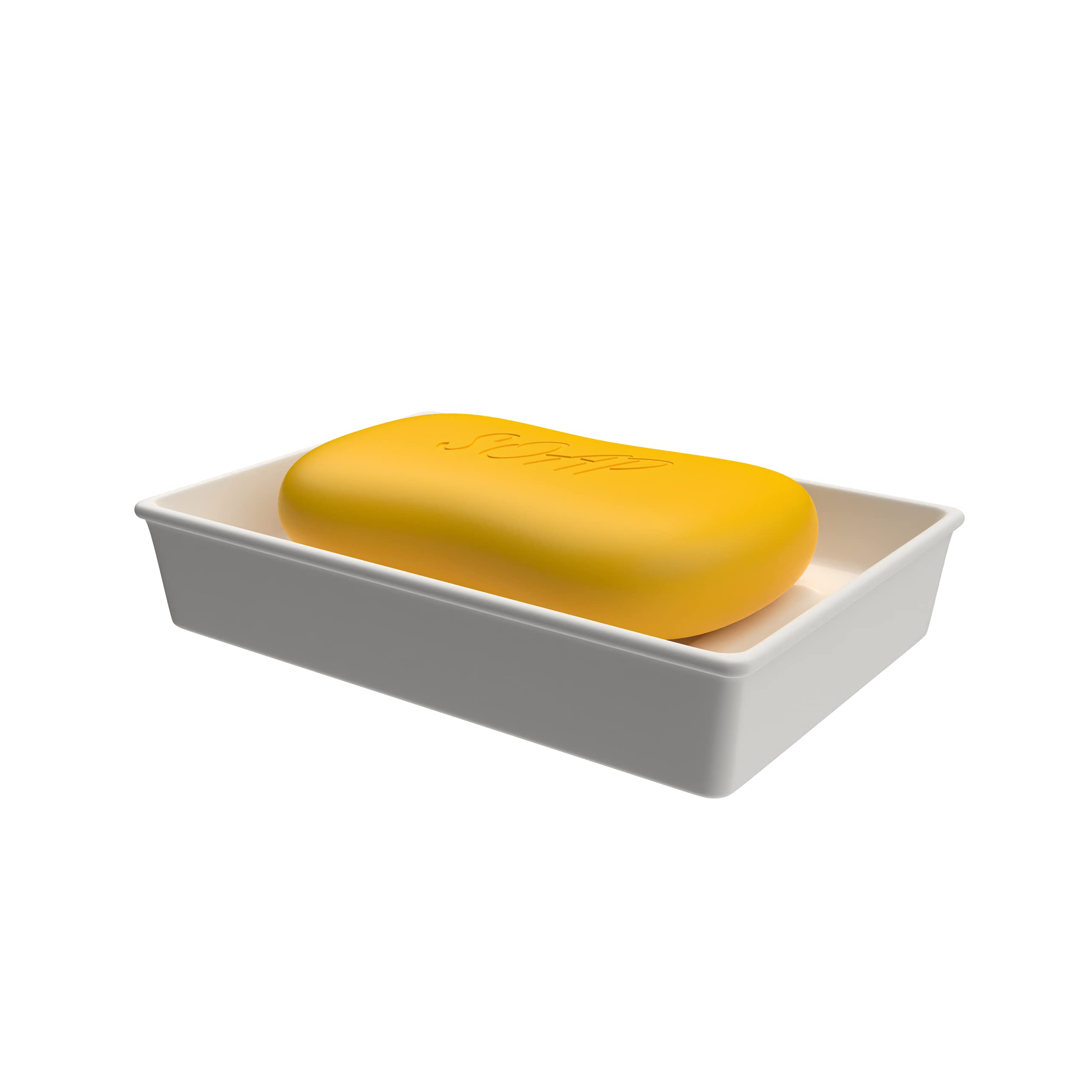 Premium Plastic Soap Holder for Bathroom & Kitchen - Durable Soap Dish with Drainage Holes (White) - Perfect for Shower, Sink, and Countertop Organization