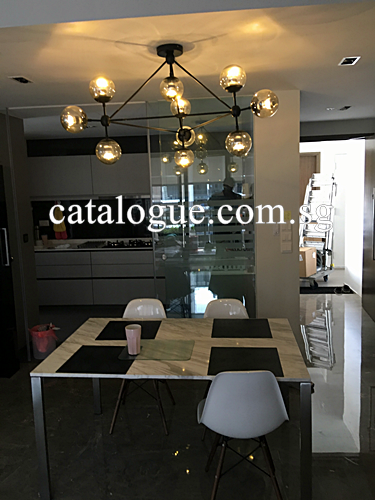 Elegant Modern Molecule Chandelier - Crystal Glass Ceiling Light Fixture for Dining Room, Living Room & Bedroom | Perfect for Home Decor & Interior Design