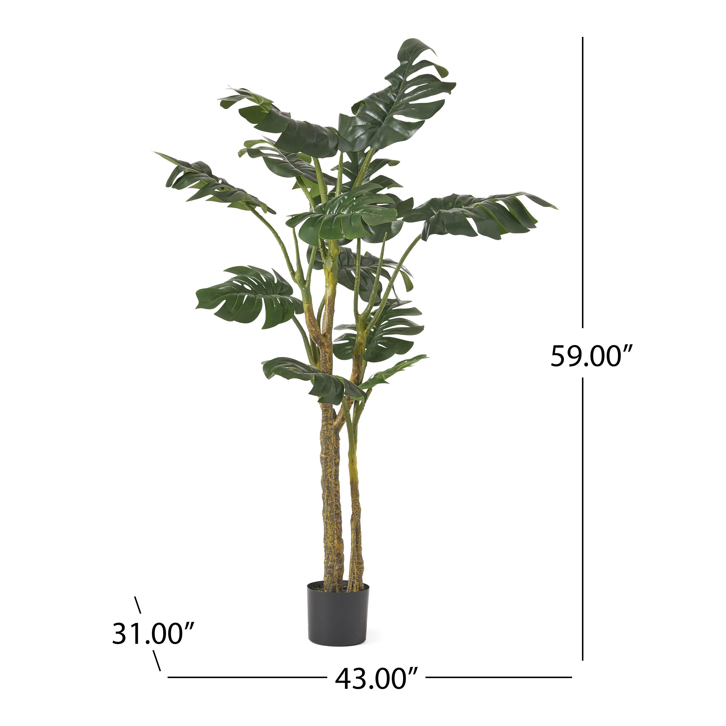 Christopher Knight Home 313751 5' x 2.5' Artificial Green Plants - Perfect for Home Decor, Office Spaces & Indoor Greenery