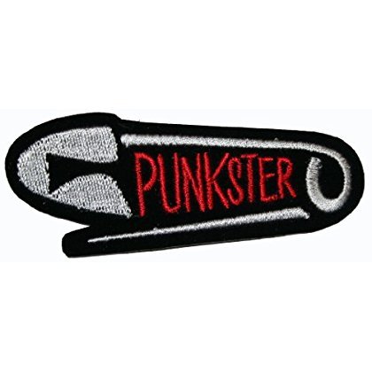 Artist Chuckwagon Punkster Safety Pin Patch - Fashion Embroidered Iron On Applique for Jackets, Bags & DIY Clothing Customization | Punk Rock Accessories