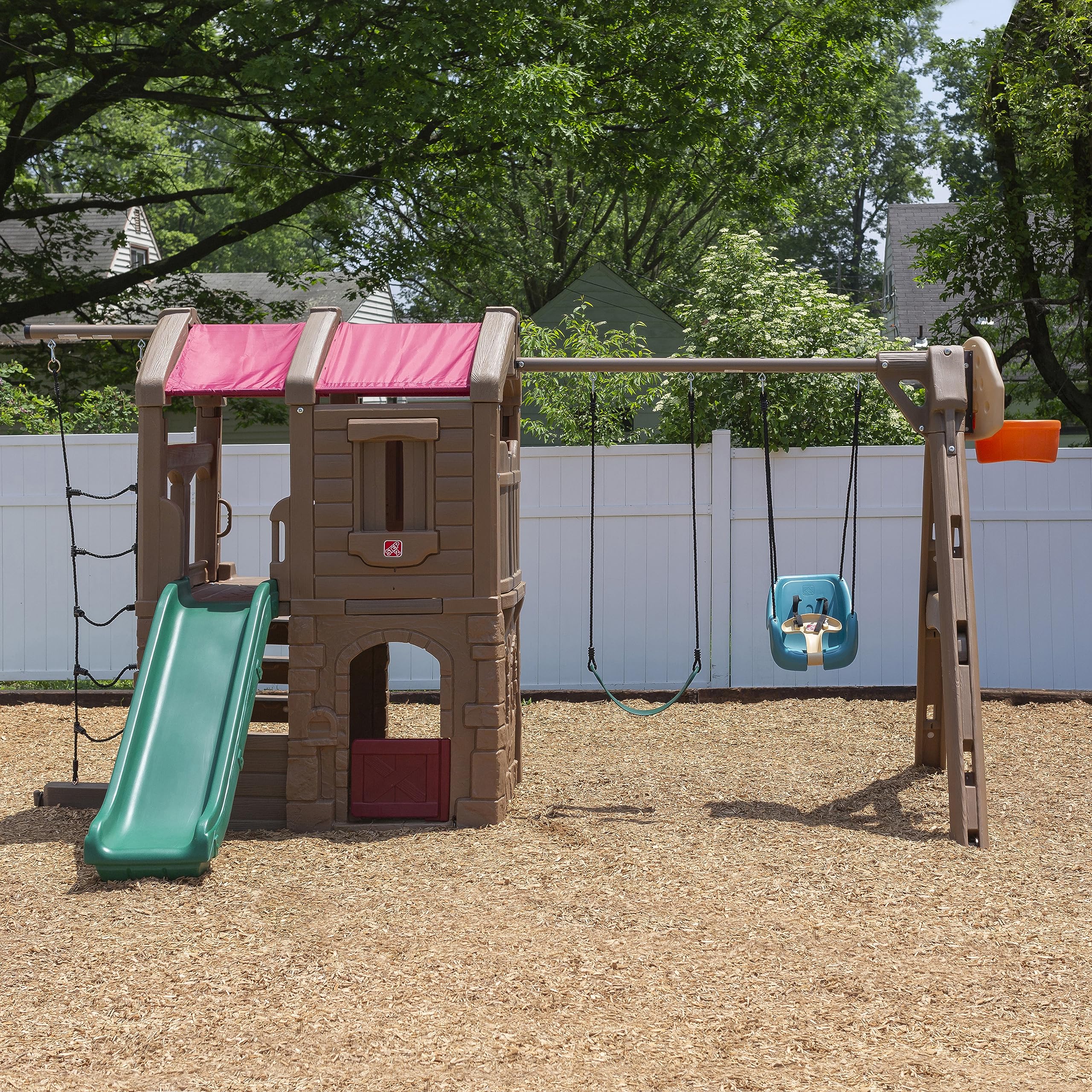 **Step2 Infant to Toddler Swing - Outdoor Baby Swing with Secure Harness & Weather-Resistant Rope, Bucket Style Swing Seat for Backyard Playset (Ages 9 Months-3 Years) - Perfect for Playground Fun & Outdoor Family Bonding**