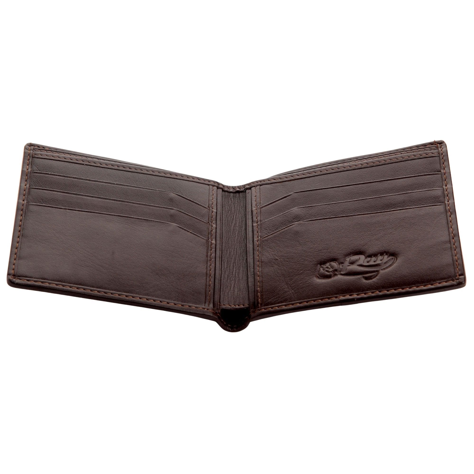 Authentic Brown Polished Stingray Leather Wallet for Men - Premium Slim Bifold RFID Blocking - Perfect Gift for Dad, Husband, Boyfriend (Business, Travel, Everyday Carry)