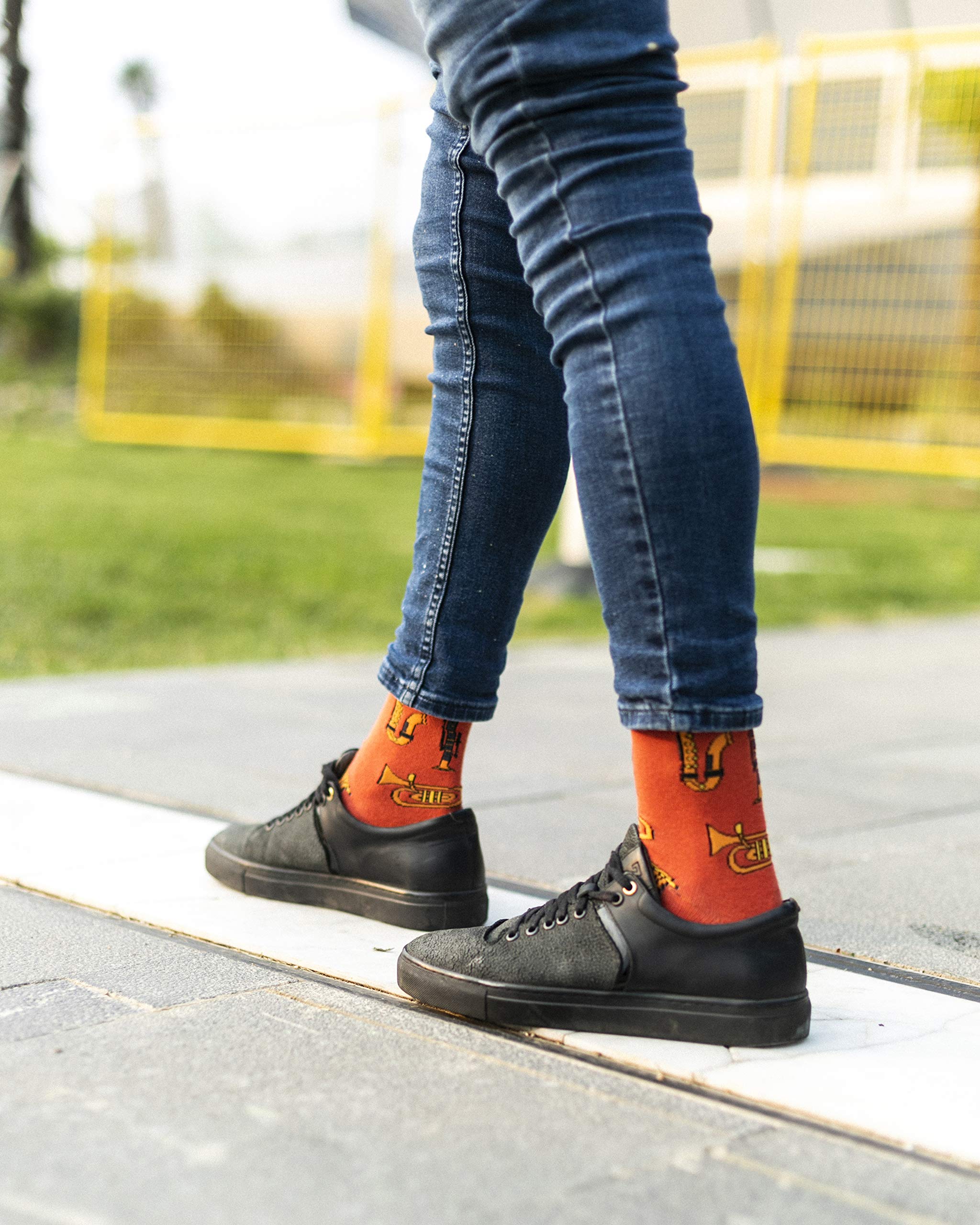 Men's 5-Pack Colorful Cotton Novelty Dress Socks Gift Set - Fun Luxury Socks for Work, Party & Gifting