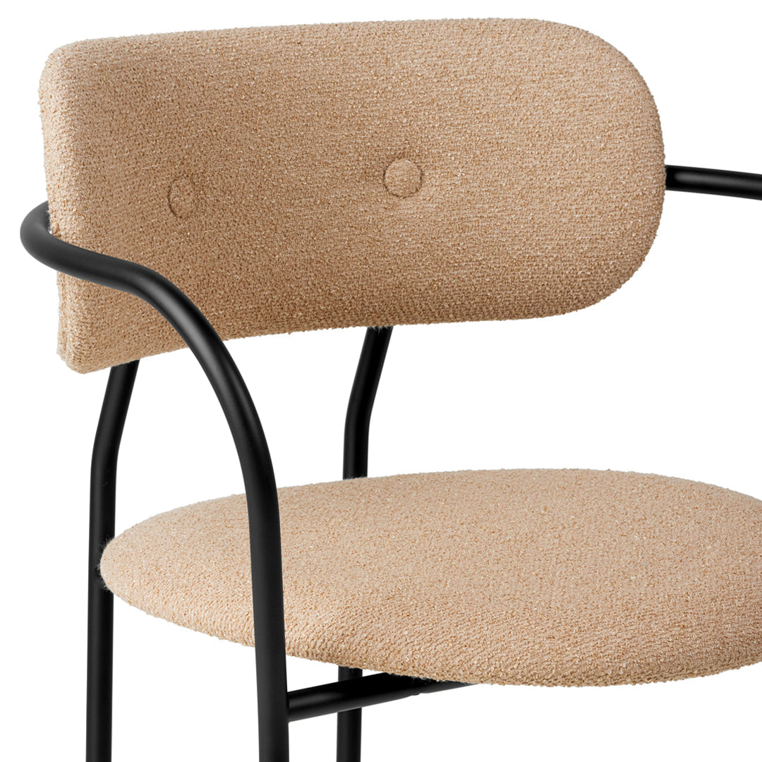 Modern Coco Dining Chair with Armrest - Comfortable Upholstered Seat for Kitchen, Dining Room, or Home Office - Perfect for Family Meals and Entertaining Guests
