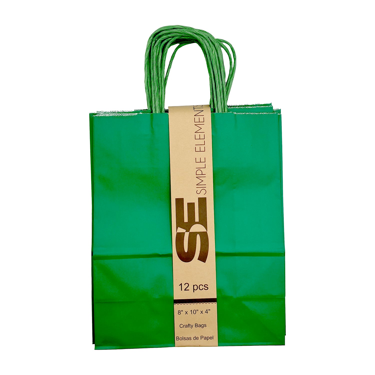 Premium Kraft Party Favor Bags 8x10 Inches - Emerald Green - Pack of 12 | Eco-Friendly Gift Bags for Birthday Parties, Baby Showers & Wedding Favors