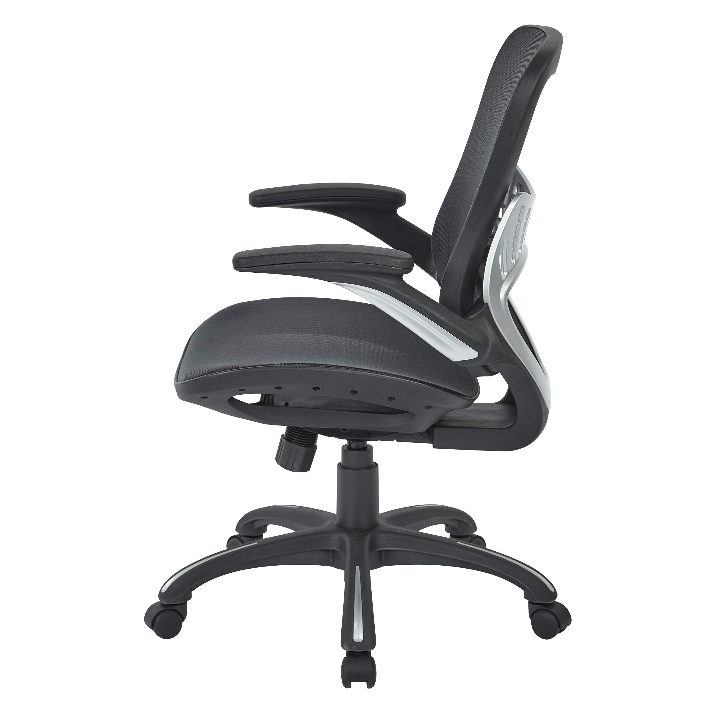 Office Star Riley Ventilated Mesh Office Chair - Ergonomic Manager's Desk Chair with Breathable Seat & Back Support, Black Base - Perfect for Home Office, Gaming & Workspaces