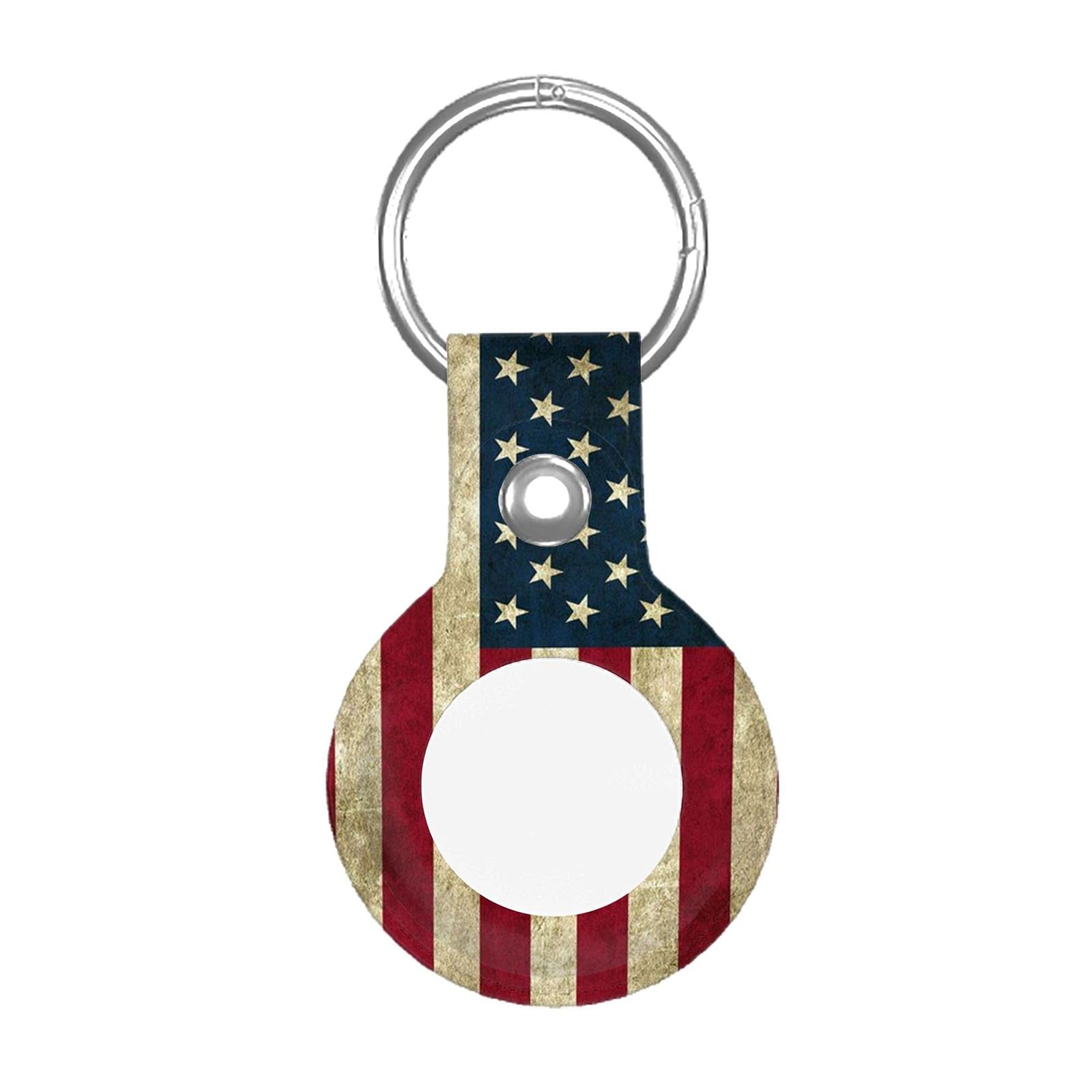 AirTag Leather Case with Keychain - Anti-Lost Protective Cover for Travel & Keys