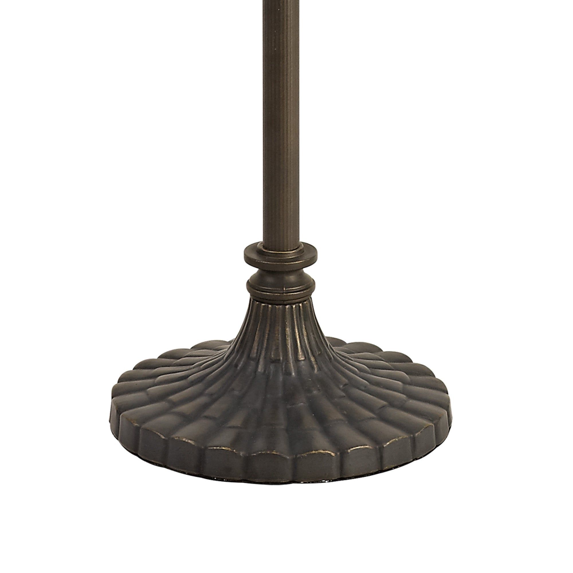 Aero 2 Light Stepped Design Floor Lamp with E27 Socket & 40/50cm Tiffany Shade - Beige, Clear Crystal, or Aged Antique Brass Finish | Perfect for Living Room, Bedroom, or Office Lighting