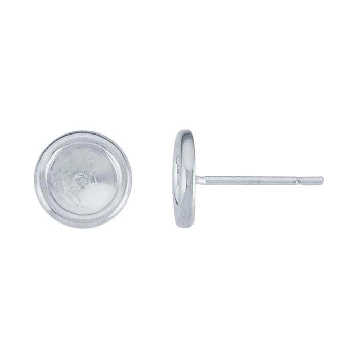 Sterling Silver 4mm to 8mm Round Cabochon Post Earrings - Blank Stud Earring Settings for Gemstones - Perfect for DIY Jewelry Making, Gifts & Everyday Wear