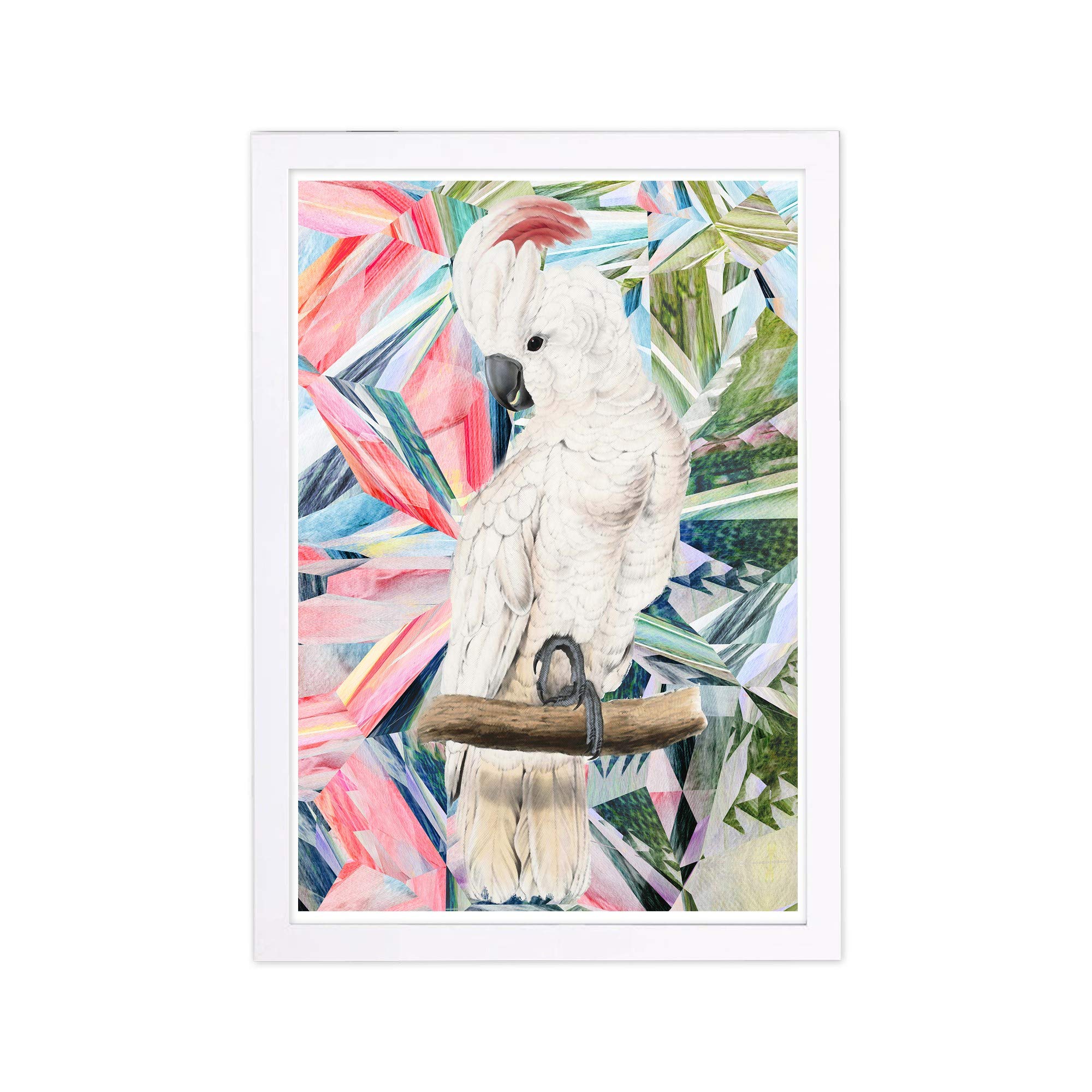 Modern Cockatoo Birds Framed Wall Art Prints - Tropical Animal Home Decor for Living Room, Bedroom & Office