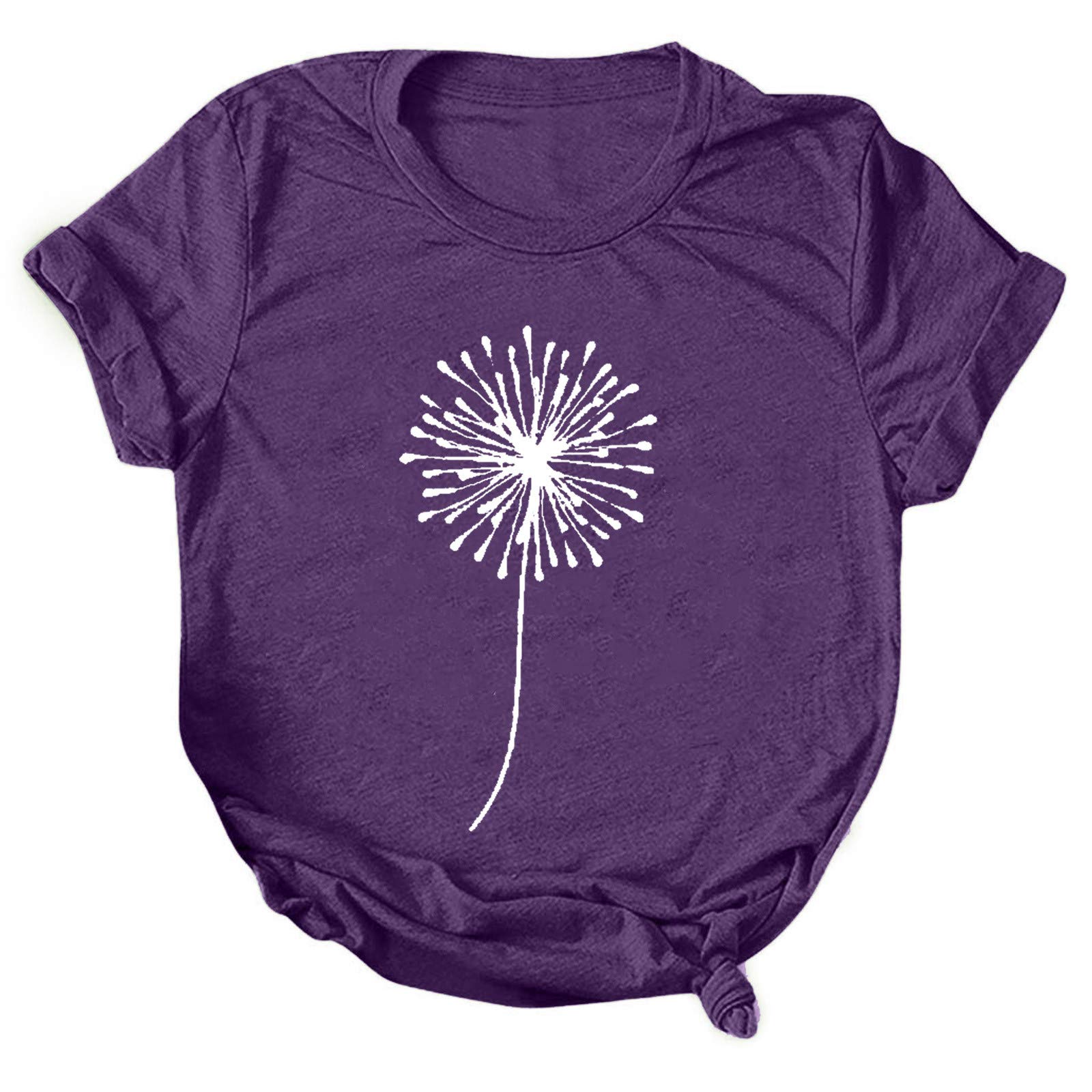 ZEFOTIM Women's Sunflower Print Short Sleeve Crewneck T-Shirt - Casual Summer Fashion Top for Women 2024 - Perfect for Beach, Vacation & Everyday Wear