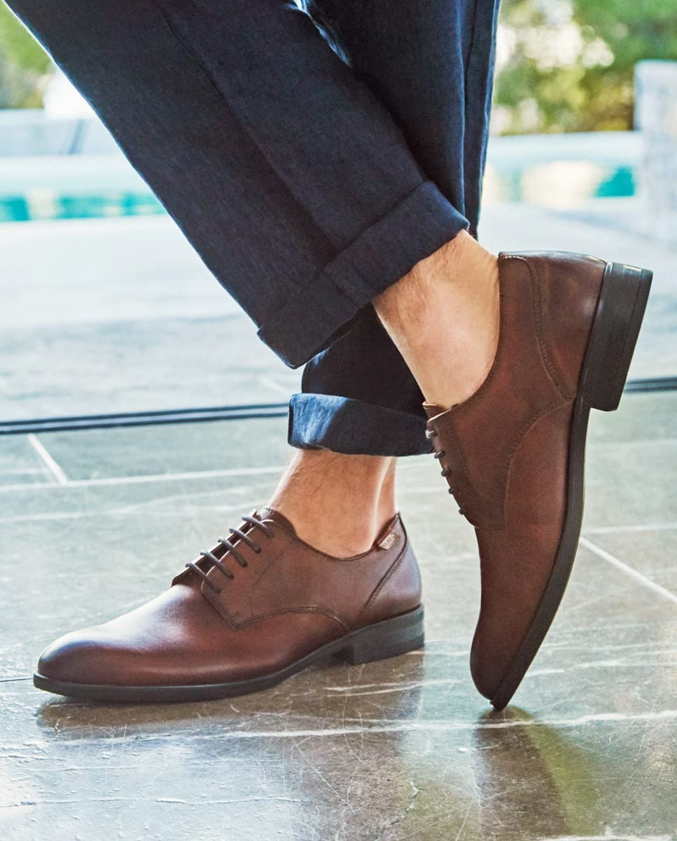 PIKOLINOS Men's Leather Lace-Up Bristol Shoes - Stylish & Comfortable Footwear for Casual Wear & Office Outfits
