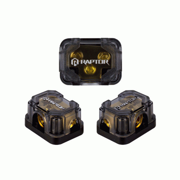 Raptor R4DB3 2 Position Power Wire Distribution Block - Heavy Duty Electrical Power Distribution for Car Audio, Marine, and RV Applications
