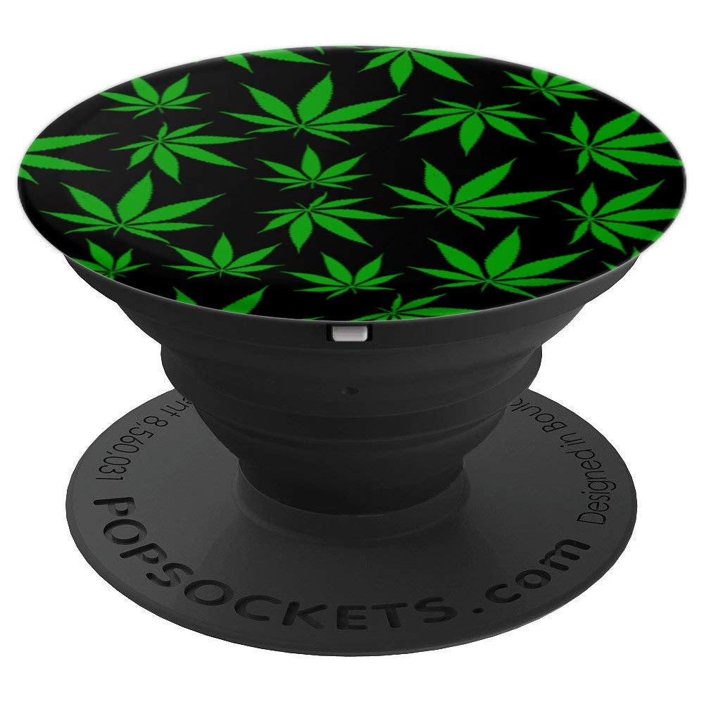 Stylish Weed Pattern PopSockets Grip & Stand for Phones & Tablets - Perfect Stoner Gift for Cannabis Lovers | Ideal for Daily Use, Travel & Hands-Free Viewing