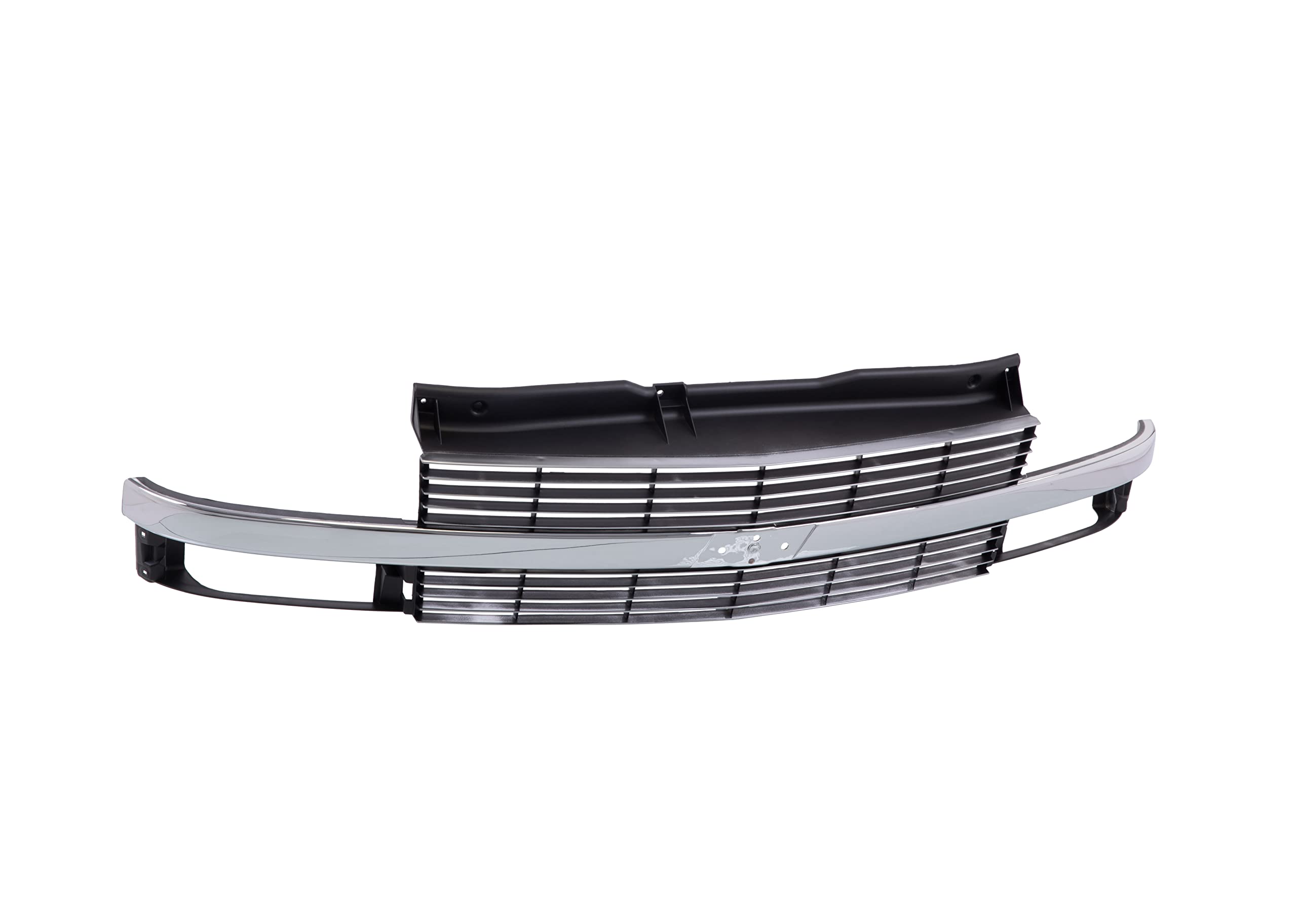 Chrome Center Bar Front Grille with Silver Gray Shell for 1995-2005 Chevy Astro Van | Replacement Part 15760162 GM1200371 | Perfect Fit for Restoration & Custom Upgrades