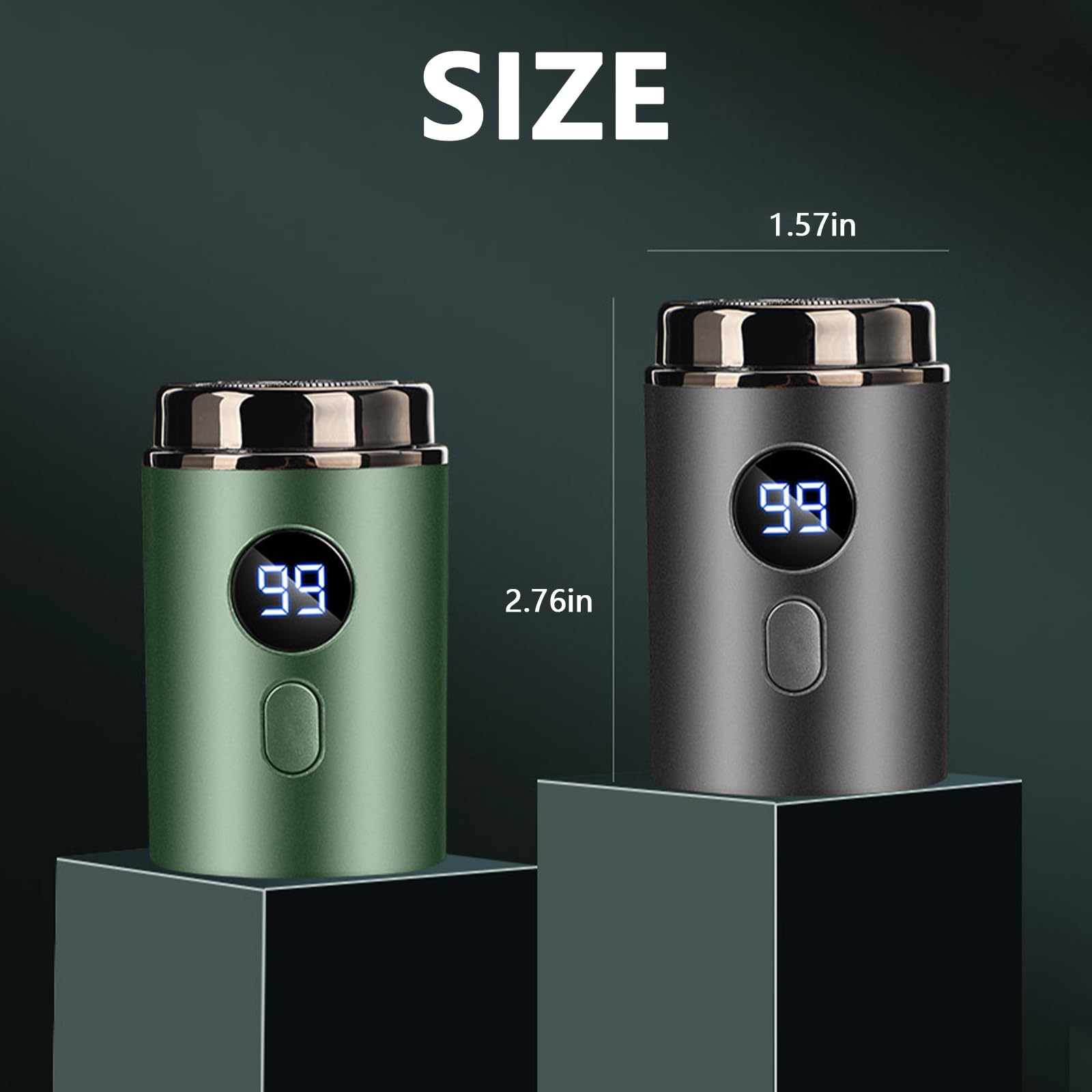 Timeatea Mini Portable Electric Shaver for Men - Waterproof Rotary Head Travel Razor with Fast Charging, Washable & Rechargeable - Perfect for Business Trips, Gym, Camping & Daily Grooming (Gray)