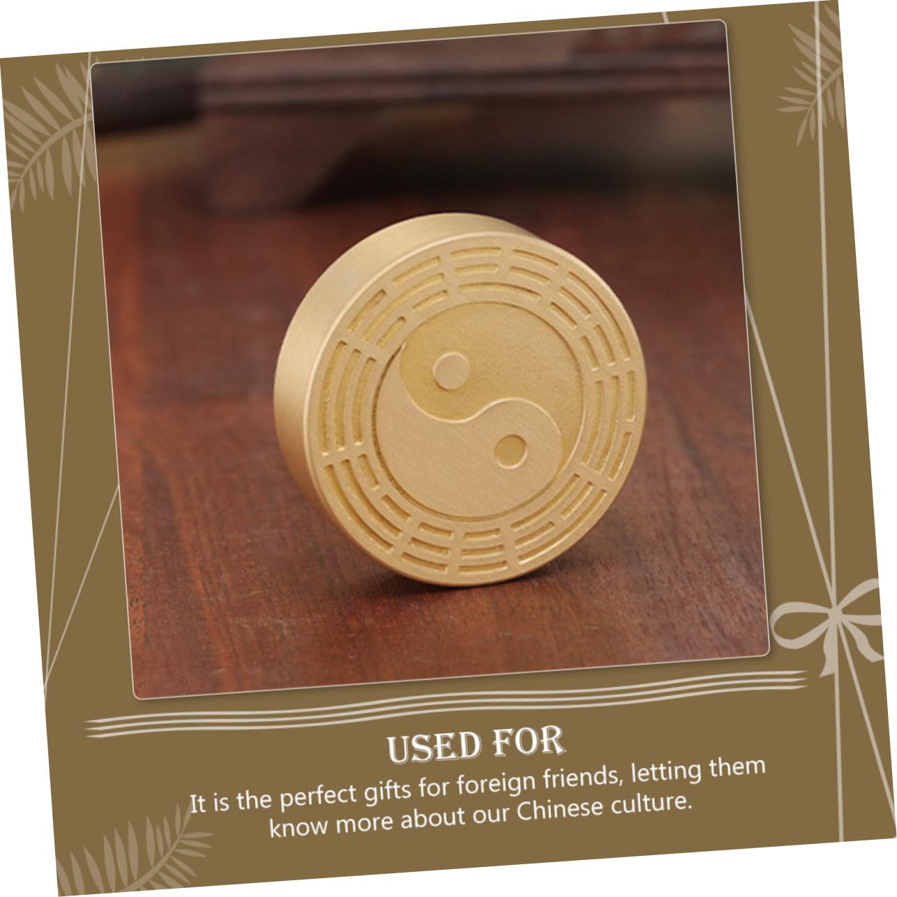 GOOHOCHY Solid Brass Calligraphy Paperweight - Round Letterweight for Chinese Calligraphy, Desk Accessory, Ink Pad Stabilizer - Perfect for Calligraphy Practice, Office Decor & Gift Giving