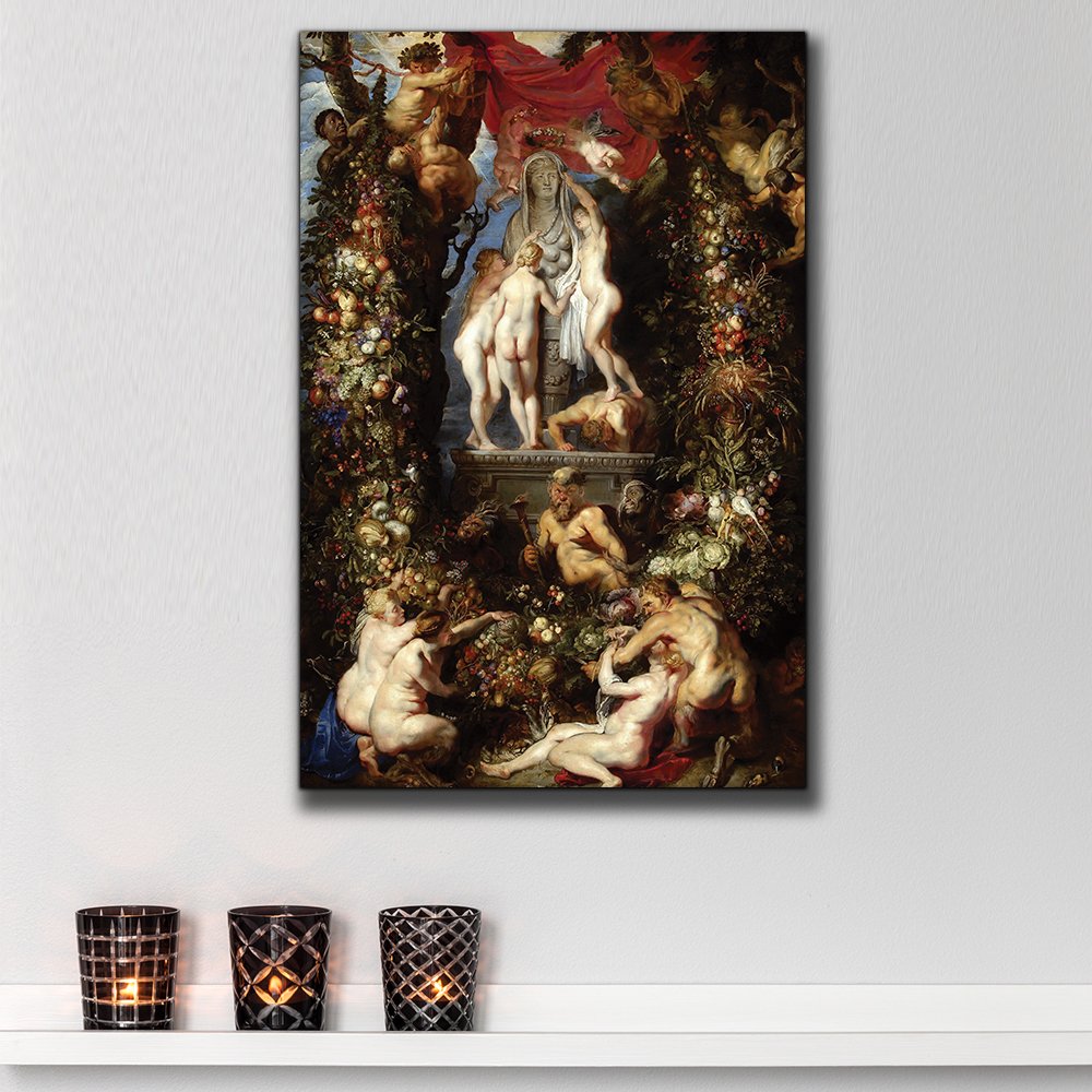 Wall26 - Baroque Style Oil Painting 'The Three Graces' by Peter Paul Rubens - Nature, Angels & Catholic Art - Premium Canvas Wall Art (32x48 inches) - Perfect for Home Decor, Living Room & Office Wall Art