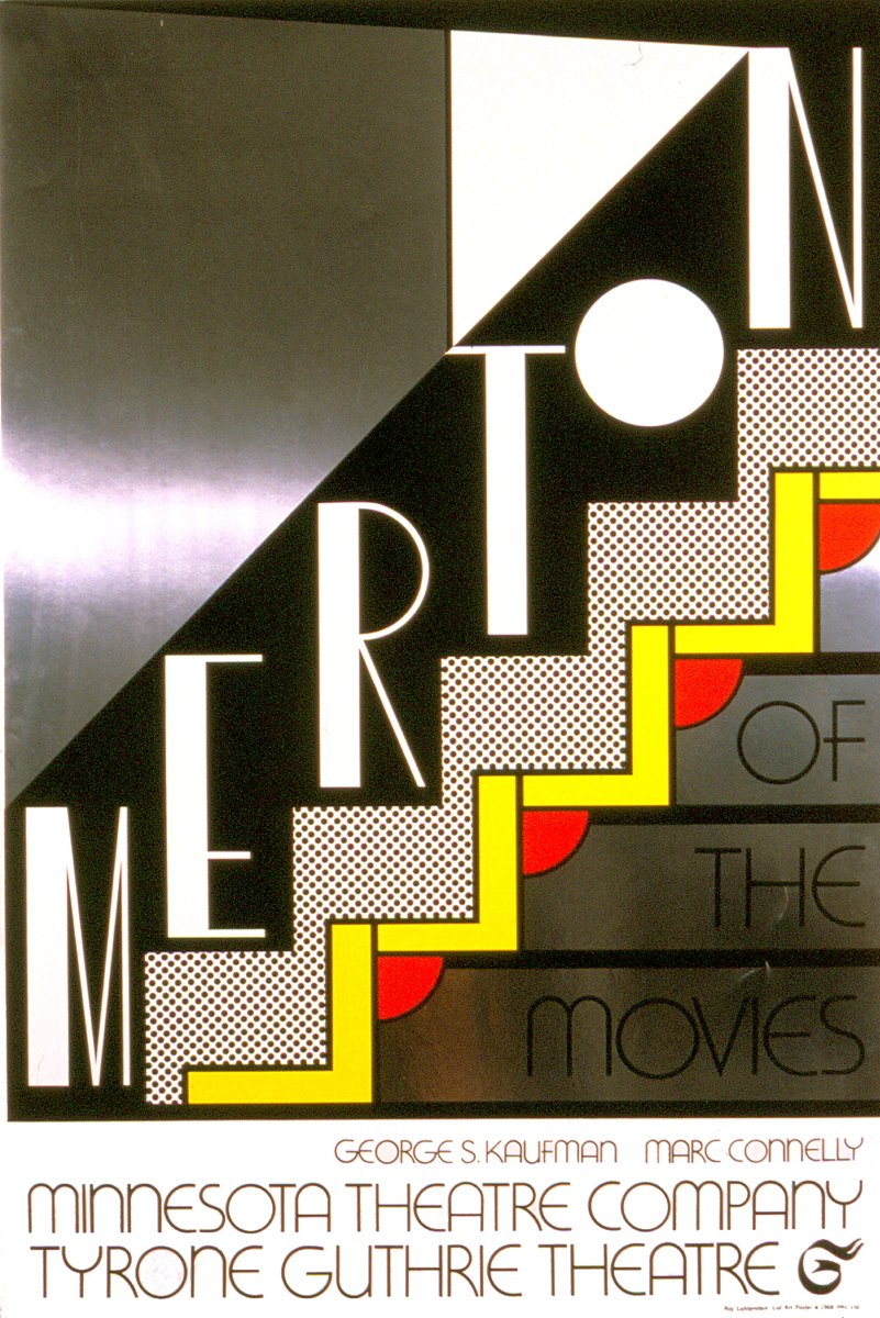 Roy Lichtenstein Merton of The Movies 30x20 Inch Foil Print - 1968 Pop Art in Black & Multicolor - Perfect for Modern Home Decor, Office Wall Art & Pop Art Collections
