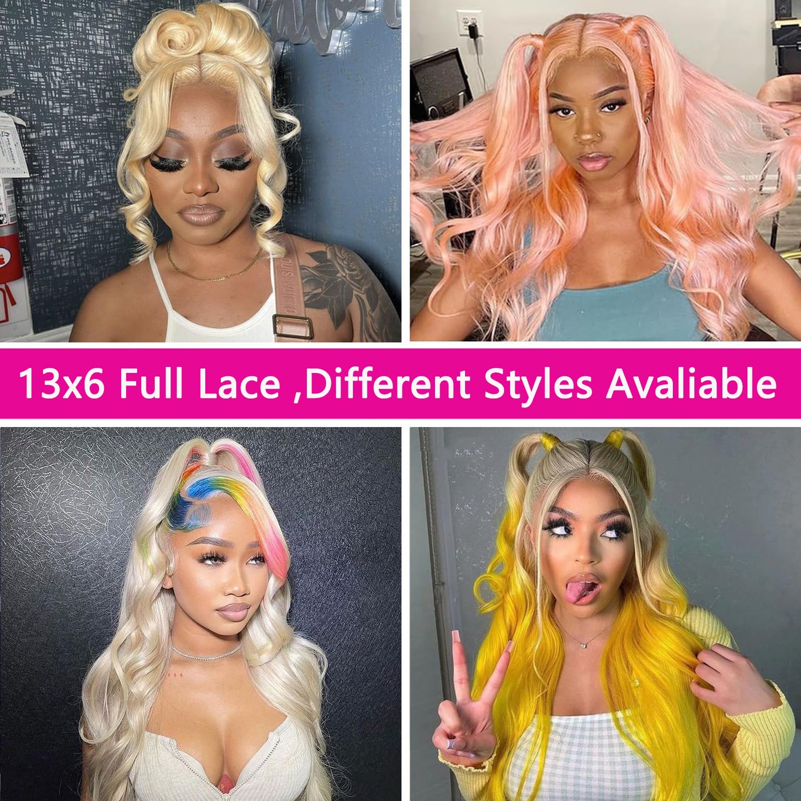 30 Inch 613 Blonde Lace Front Wig - 13x6 HD Lace Human Hair Wig with Pre-Plucked Hairline & Baby Hair - 200% Density Body Wave Glueless Wig for Daily Wear, Cosplay & Special Occasions