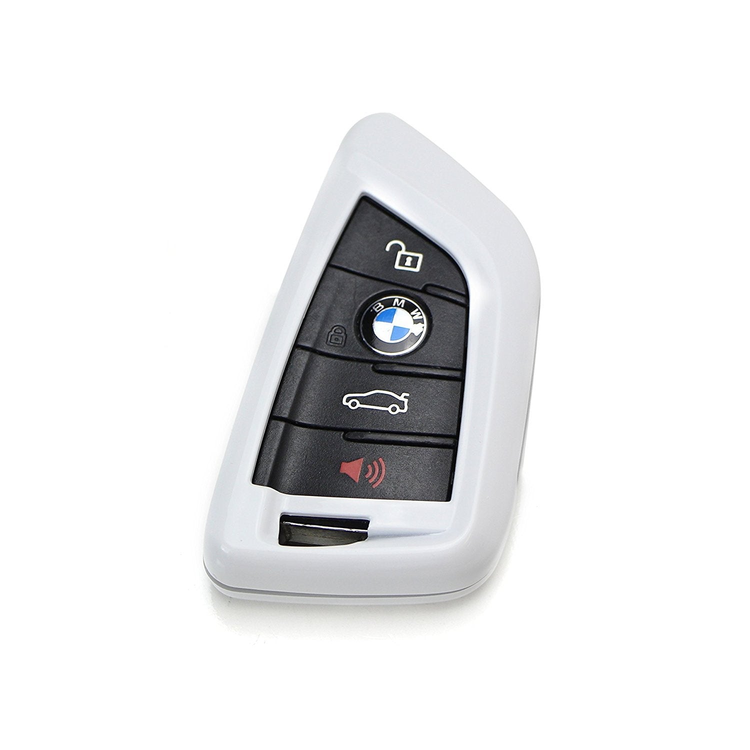Premium Glossy White Smart Key Fob Shell Cover Replacement for BMW X1 X4 X5 X6 5 Series 7 Series - Exact Fit Protection & Style Upgrade for Your Car Keys
