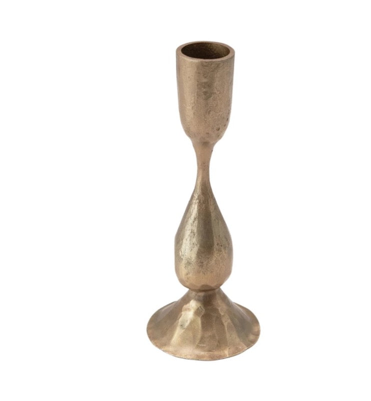 Hand Forged Metal Taper Candle Holder - Vintage Industrial Home Decor for Wedding, Dining Table, and Fireplace Mantel