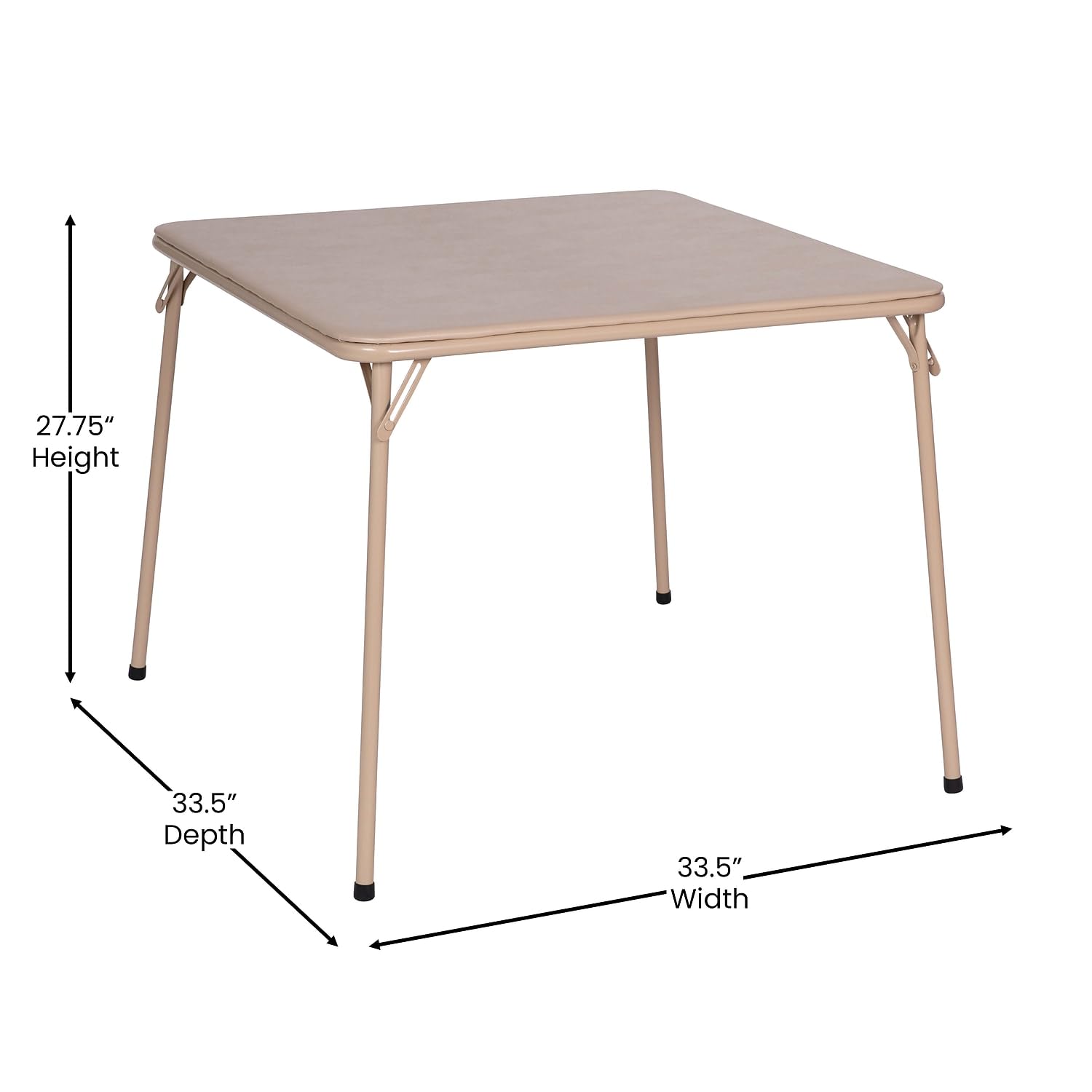 Flash Furniture Madison 5-Piece Folding Card Table and Chairs Set - Portable Indoor Outdoor Game Table with Tan Vinyl Top - Perfect for Poker Nights, BBQs, Picnics & Family Gatherings